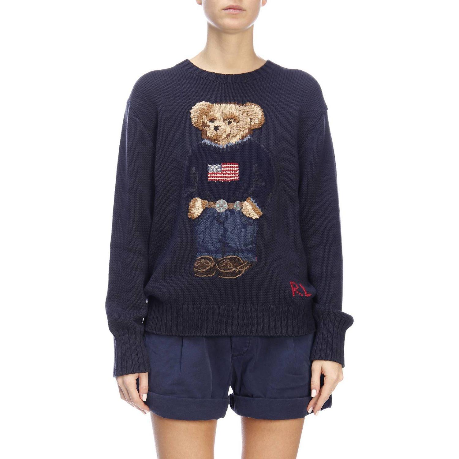 Ralph Lauren Polo Bear Cotton-linen Sweater in Blue | Lyst