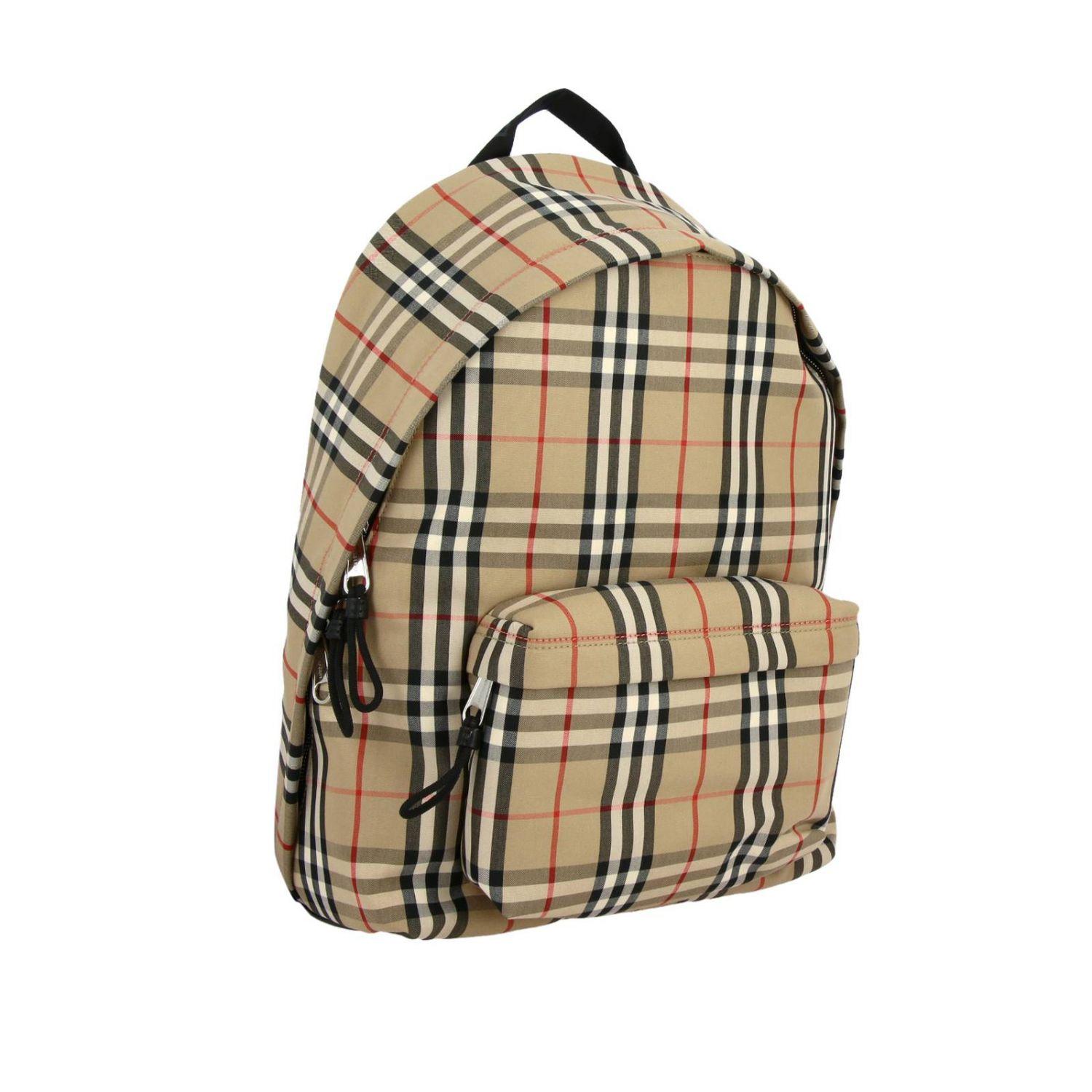 Burberry Cotton Men's Backpack in Beige (Natural) for Men - Lyst