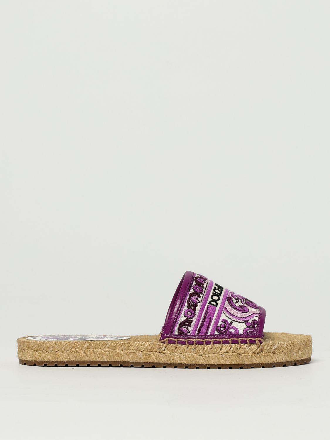 サンダル・ミュール Dolce & Gabbana SLIPPER (CQ0571AV804 I03TN) Slippers In Lace With Crystals - Women | Dolce&Gabbana