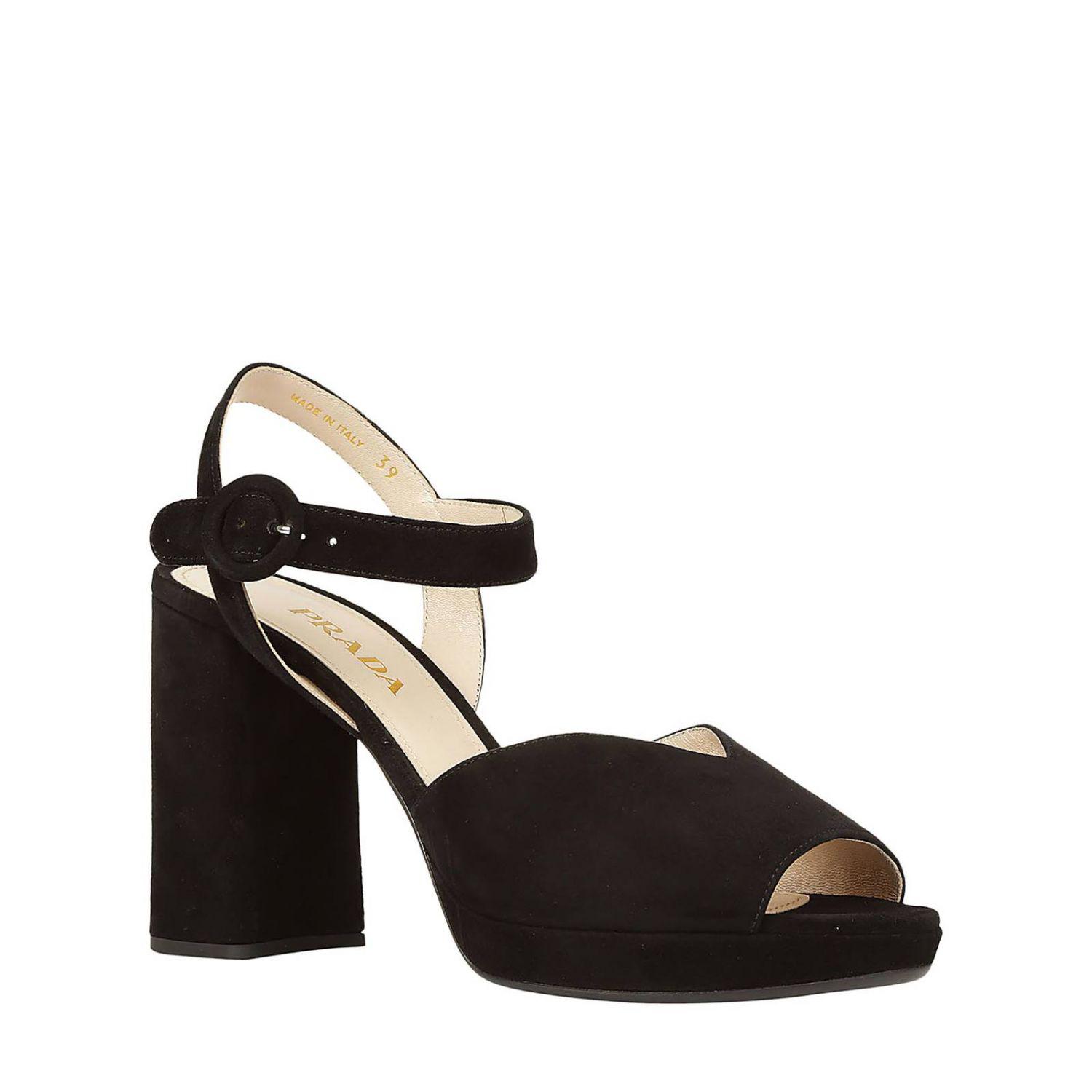 prada block heel sandals