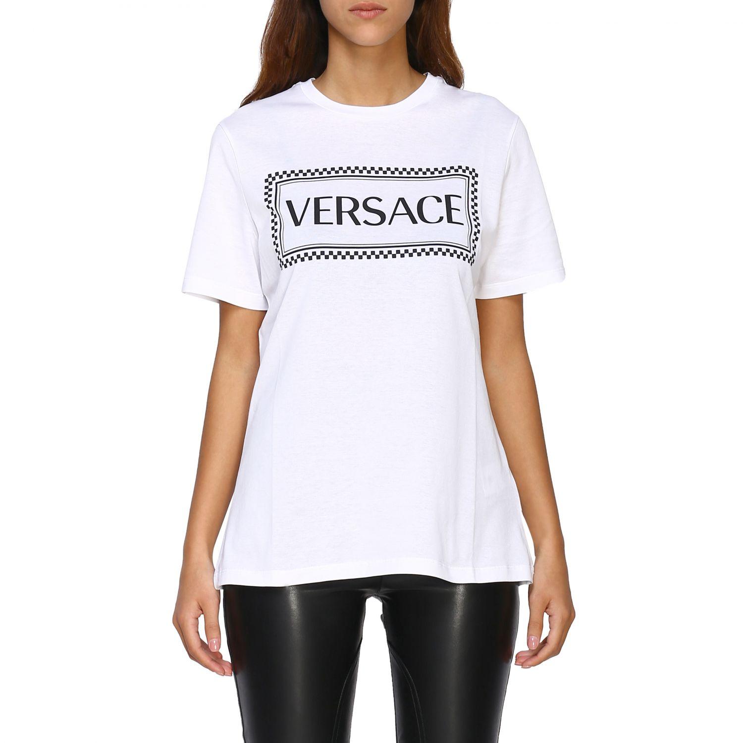 Versace Cotton Women's T-shirt in White - Lyst