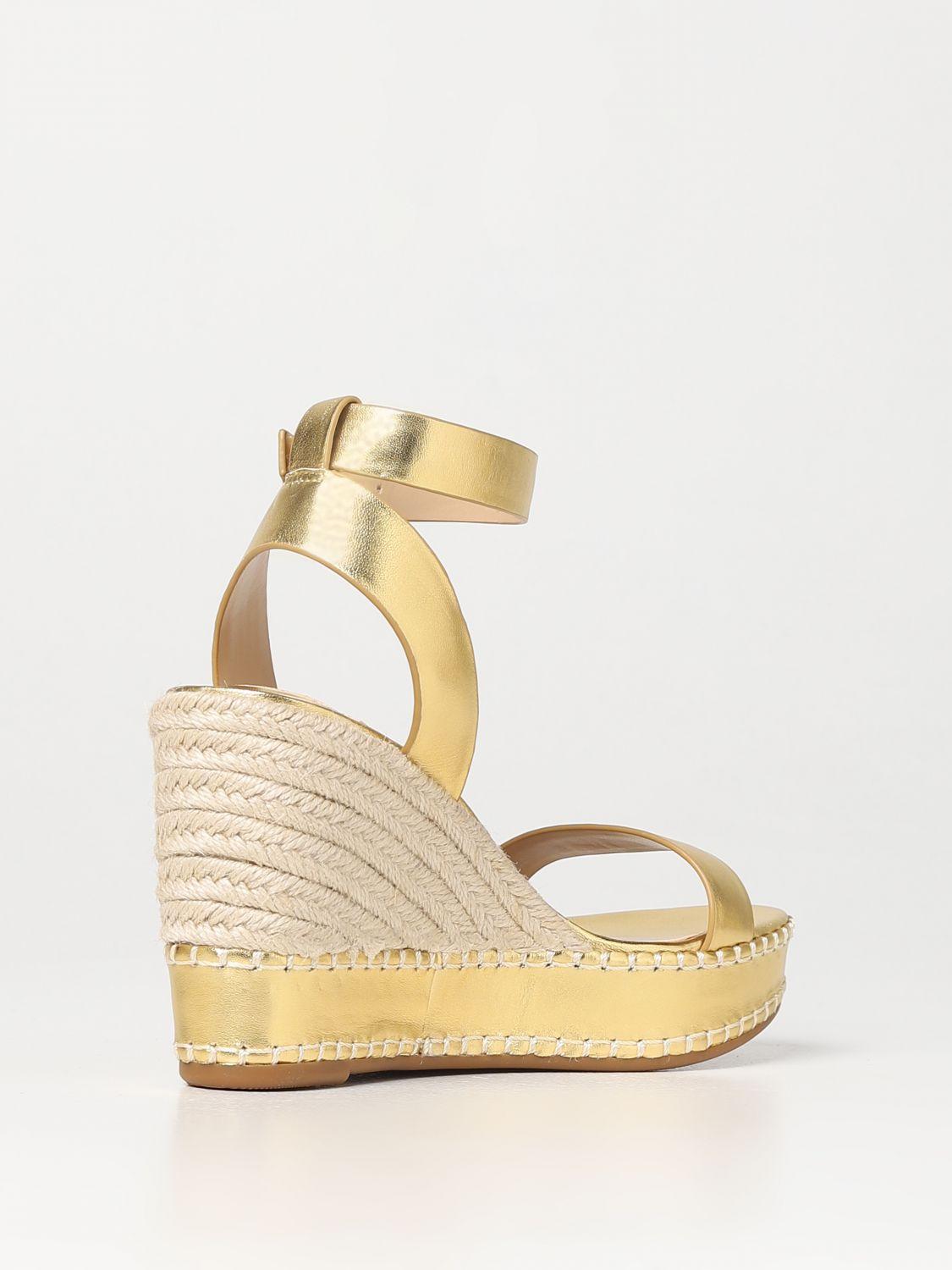 Ralph lauren gold wedges hotsell