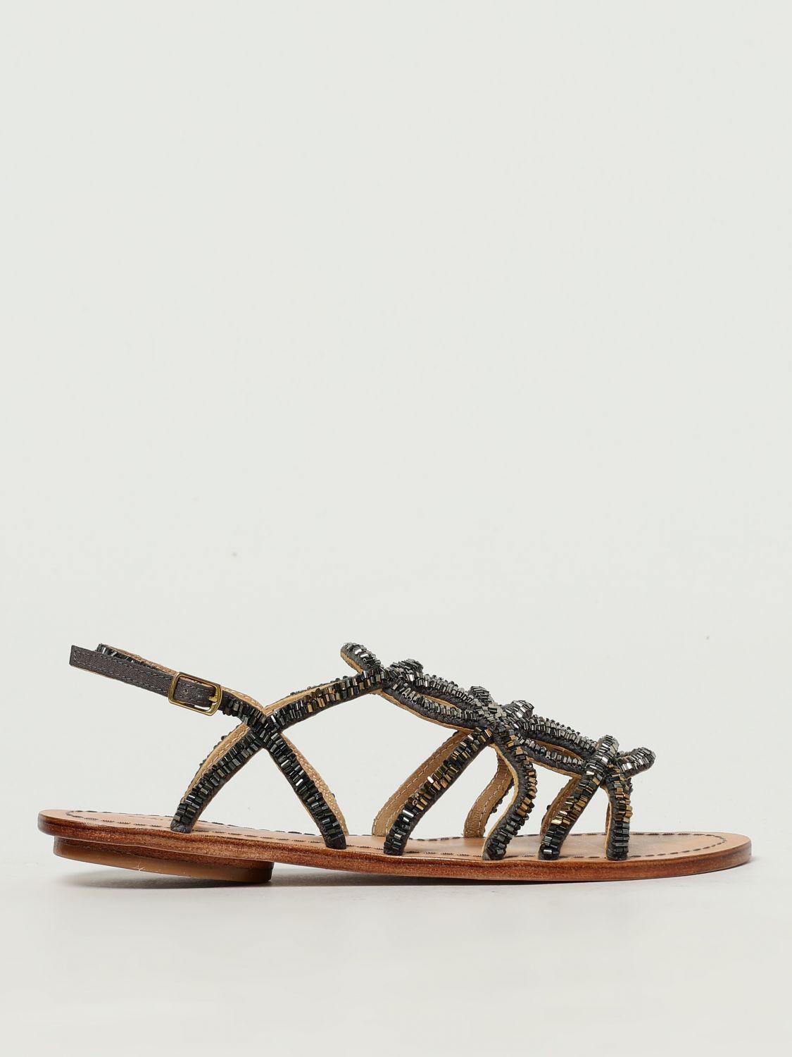 シューズ・サンダルその他 MALIPARMI Woman Flat sandals Black SA006991069 20000 Amazon.com | VARECOLA Slingback Flats for Women,Woven Raffia
