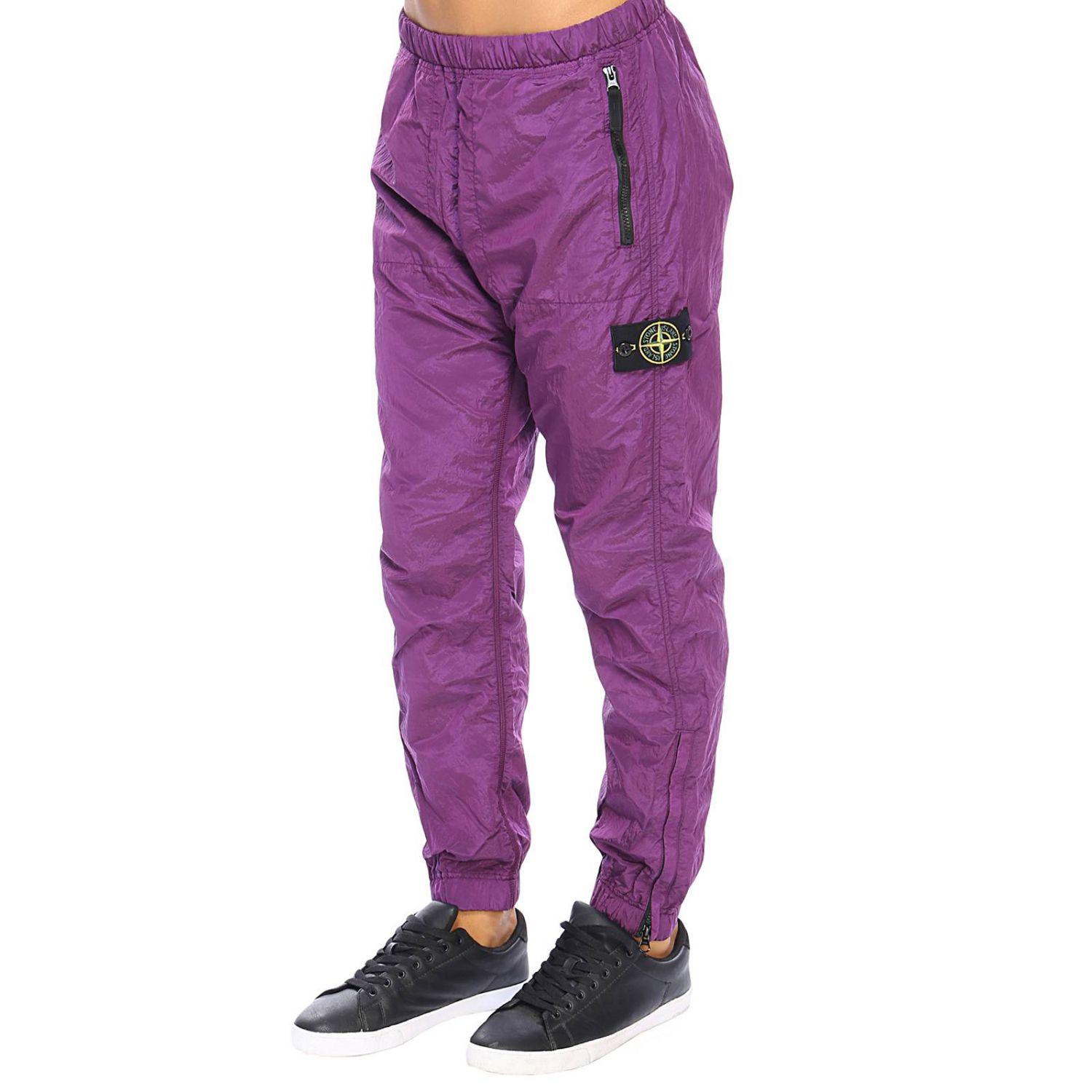 Stone Island Pants Men in Violet (Purple) for Men - Lyst