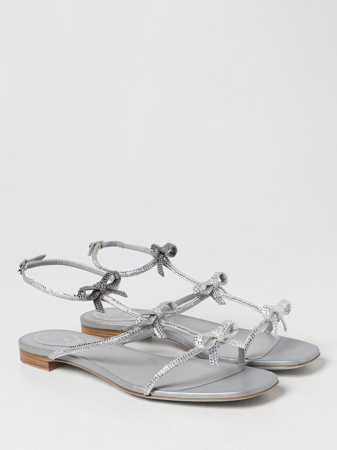 Rene Caovilla Flat Sandals in White | Lyst