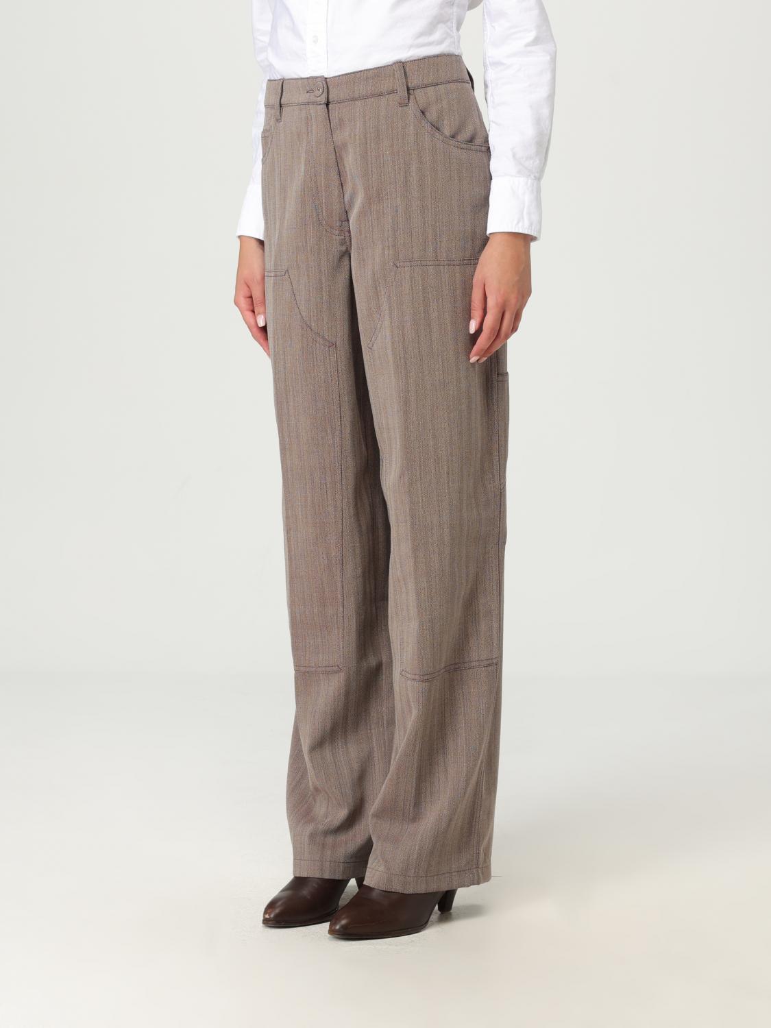 パンツ Golden Goose Deluxe Brand Marley Virgin Wool Blend Trousers Women's green viscose-blend silk pants with floral pattern
