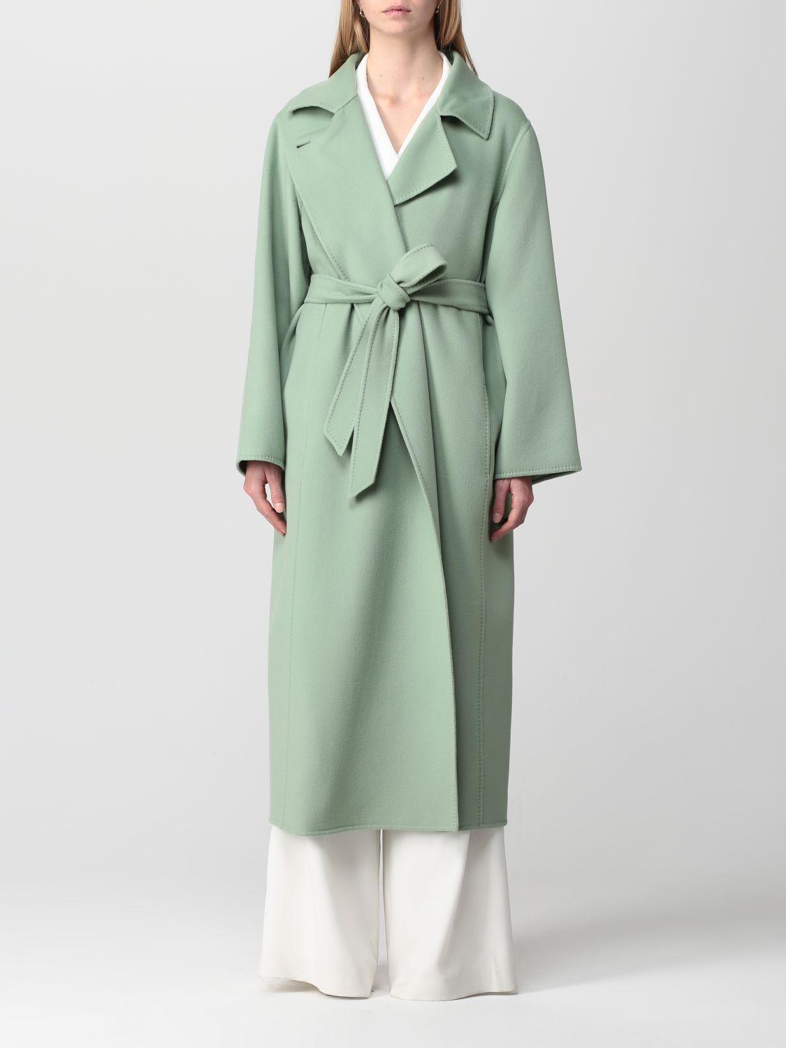 Max Mara Hans Belted Coat Clothing in Green | Lyst