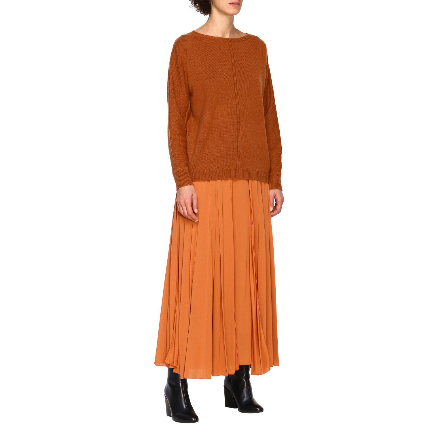 Max Mara Pleated Jersey Maxi Skirt in Rust (Orange) - Save 78% - Lyst