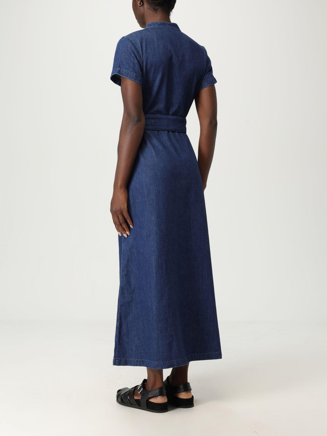 ワンピース A.P.C. Woman Dress Gnawed Blue COGXXF35121 IAV A.P.C.: Dress woman - Gnawed Blue | A.P.C. dress COGXXF35121