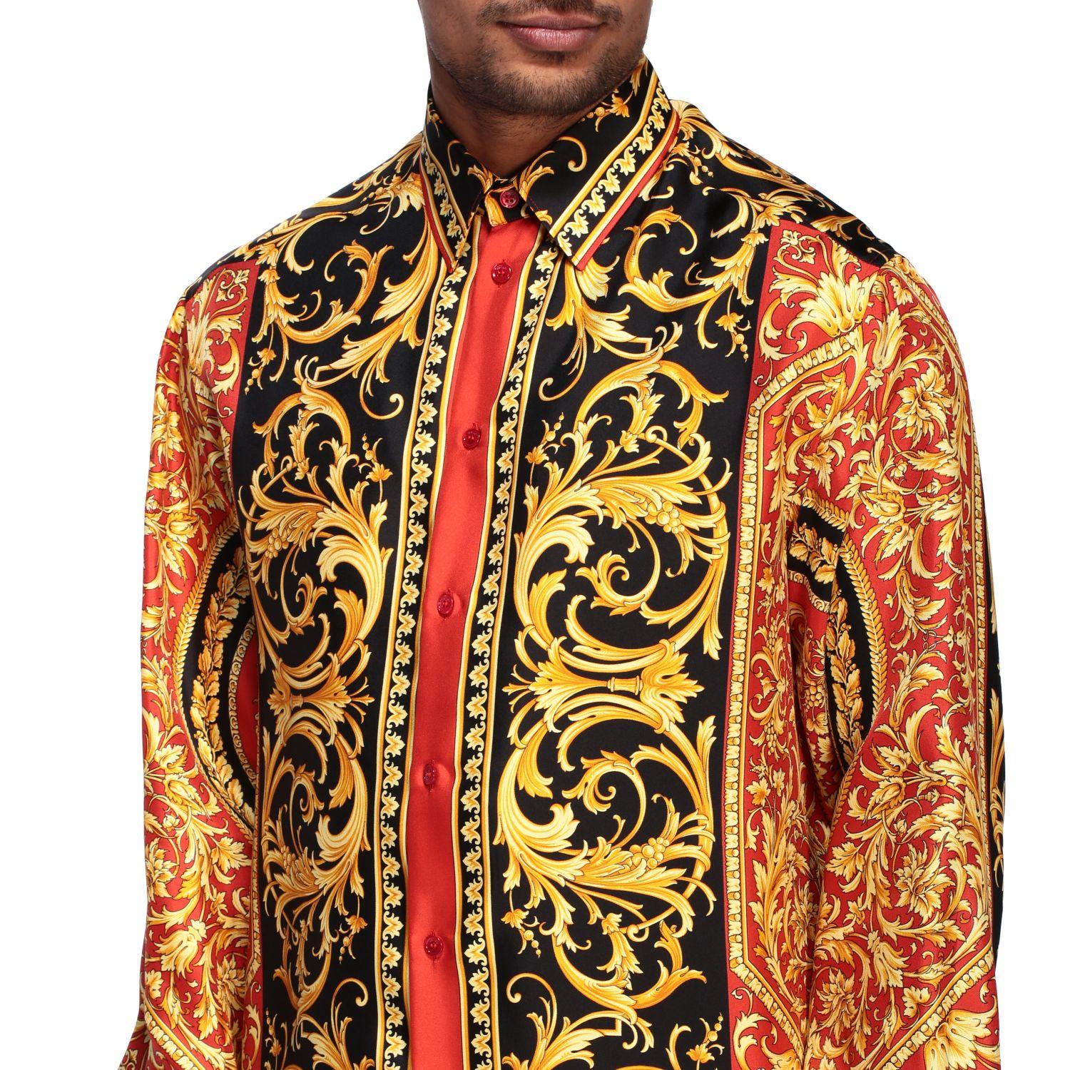 Versace Multicolor Silk Barocco Shirt for Men - Lyst