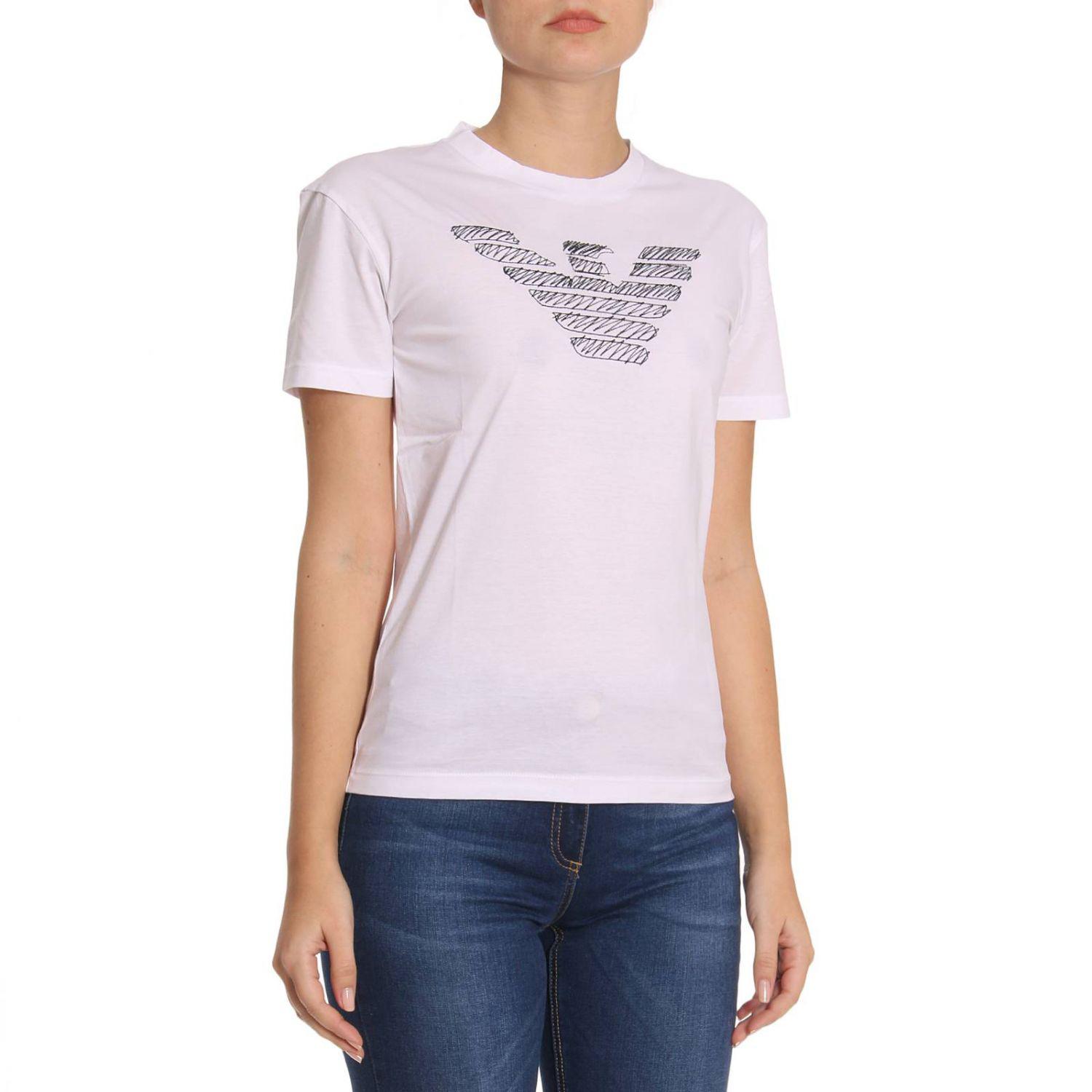 Emporio Armani Cotton T-shirt Women in White - Lyst