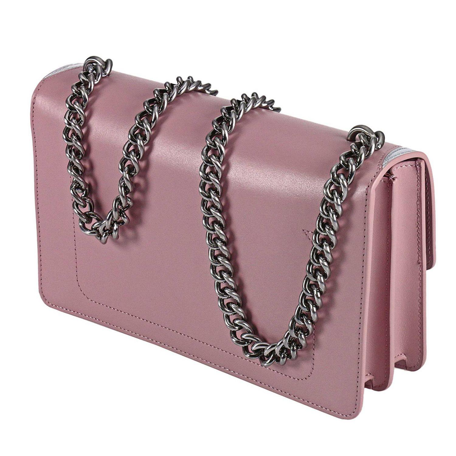 Pinko Love Me Tender Leather Cross-body Bag in Pink - Lyst