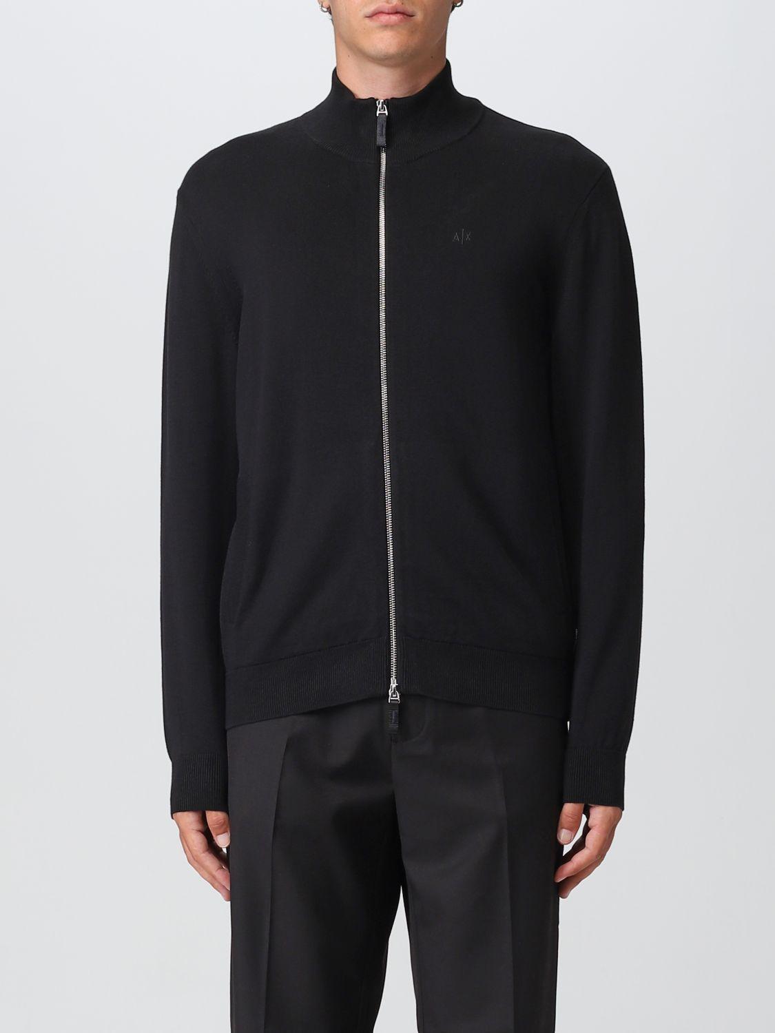 Armani Exchange Men Cotton Cardigan - Size XL, Black
