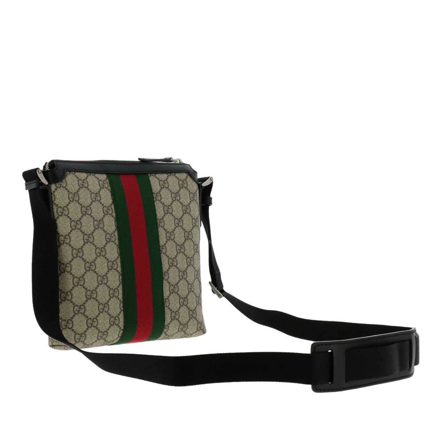 Gucci Web Stripe Supreme Canvas Messenger Bag in Natural for Men