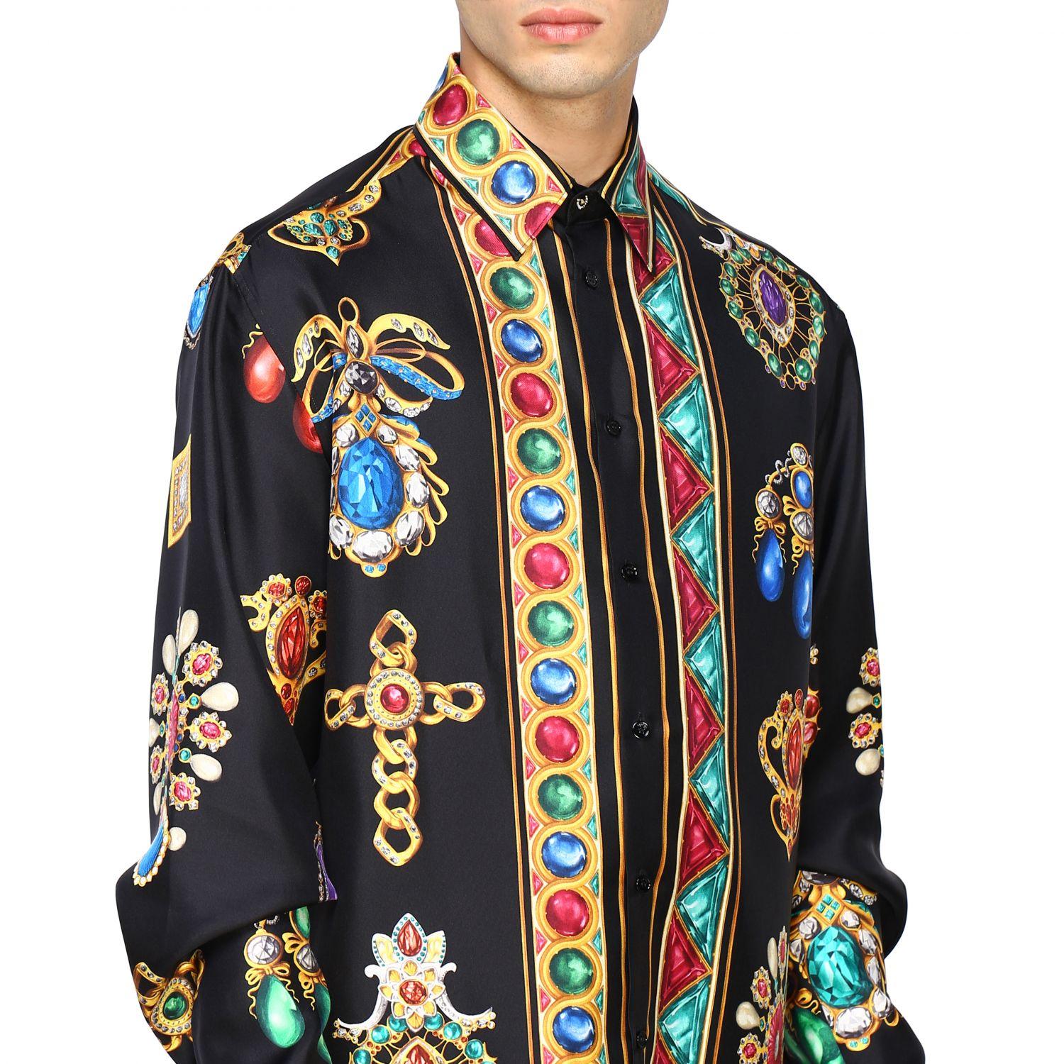 Versace Jewel Printed Shirt in Black for Men Lyst