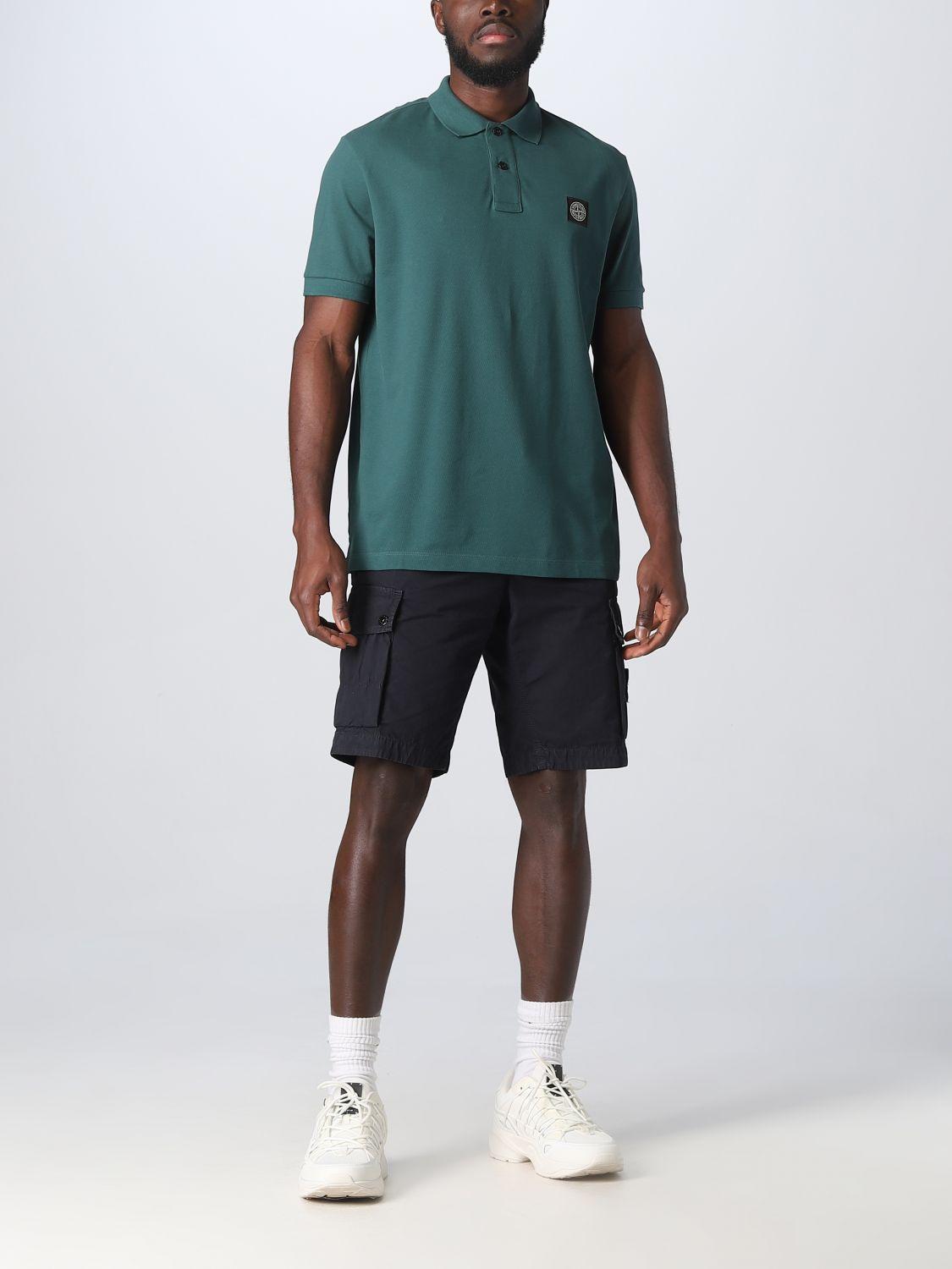 Stone Island Polo Shirt in Green for Men | Lyst