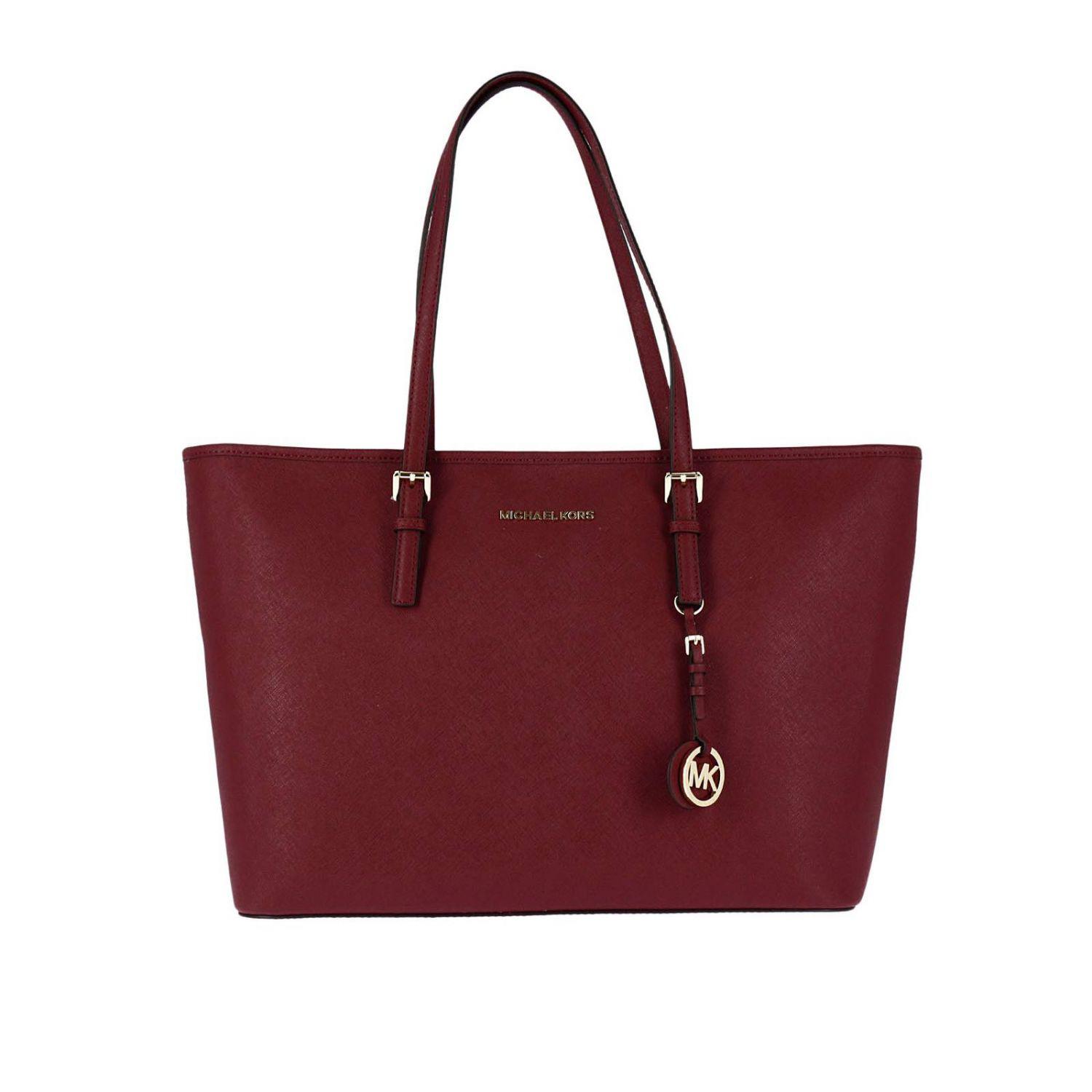 Lyst - Michael Michael Kors Large Jet Set Travel Tote Bag In Saffiano Leather in Red