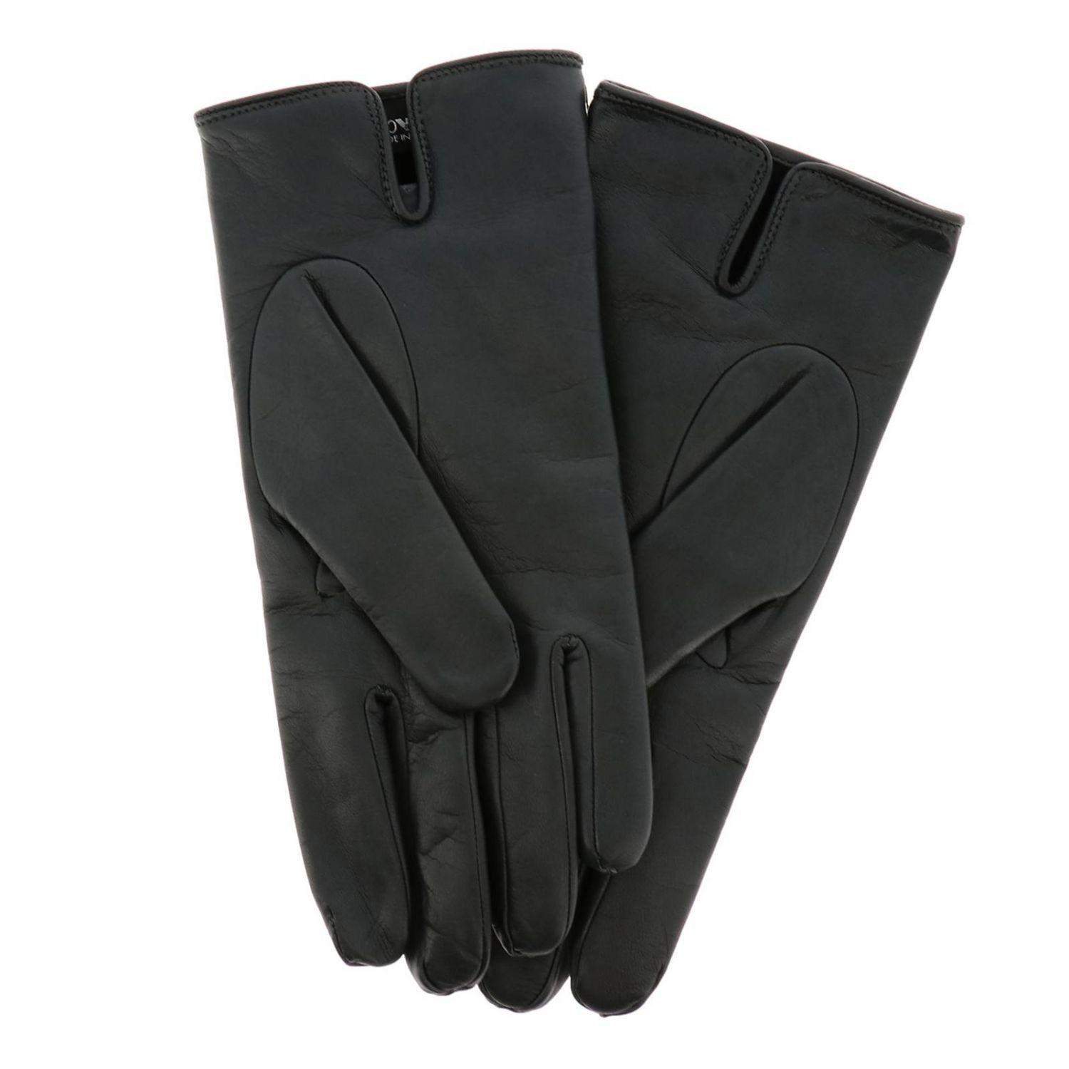 armani leather gloves mens
