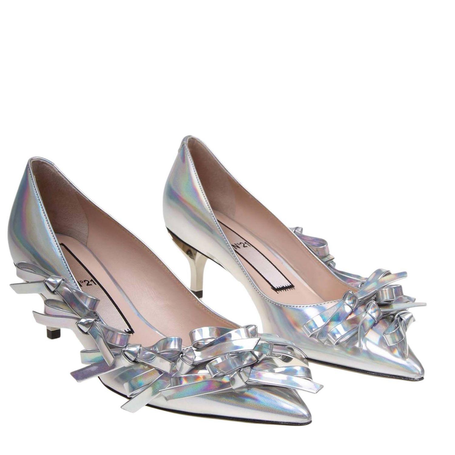 silver leather pumps uk