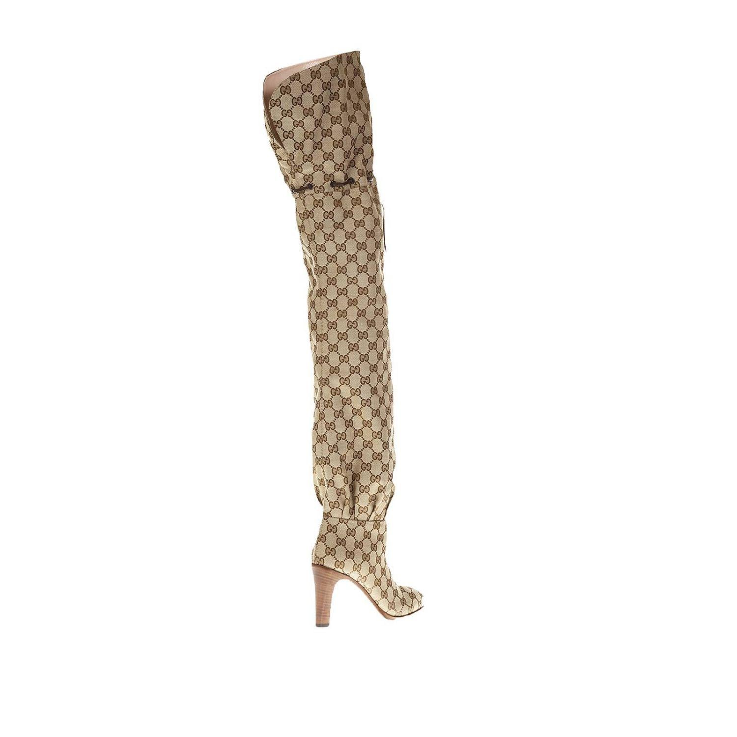 Bota por Encima de la Rodilla de Lona Original GG Gucci de color Neutro |  Lyst