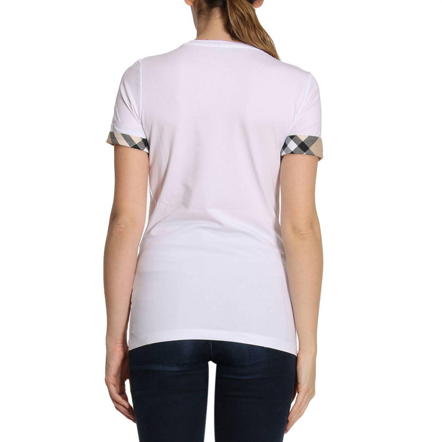 Burberry Cotton Tshirt Women in White Lyst