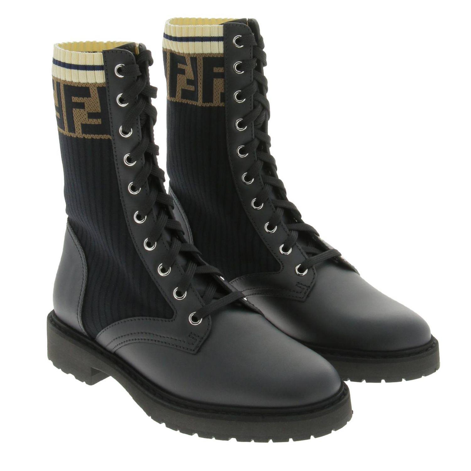 fendi rockoko combat boots