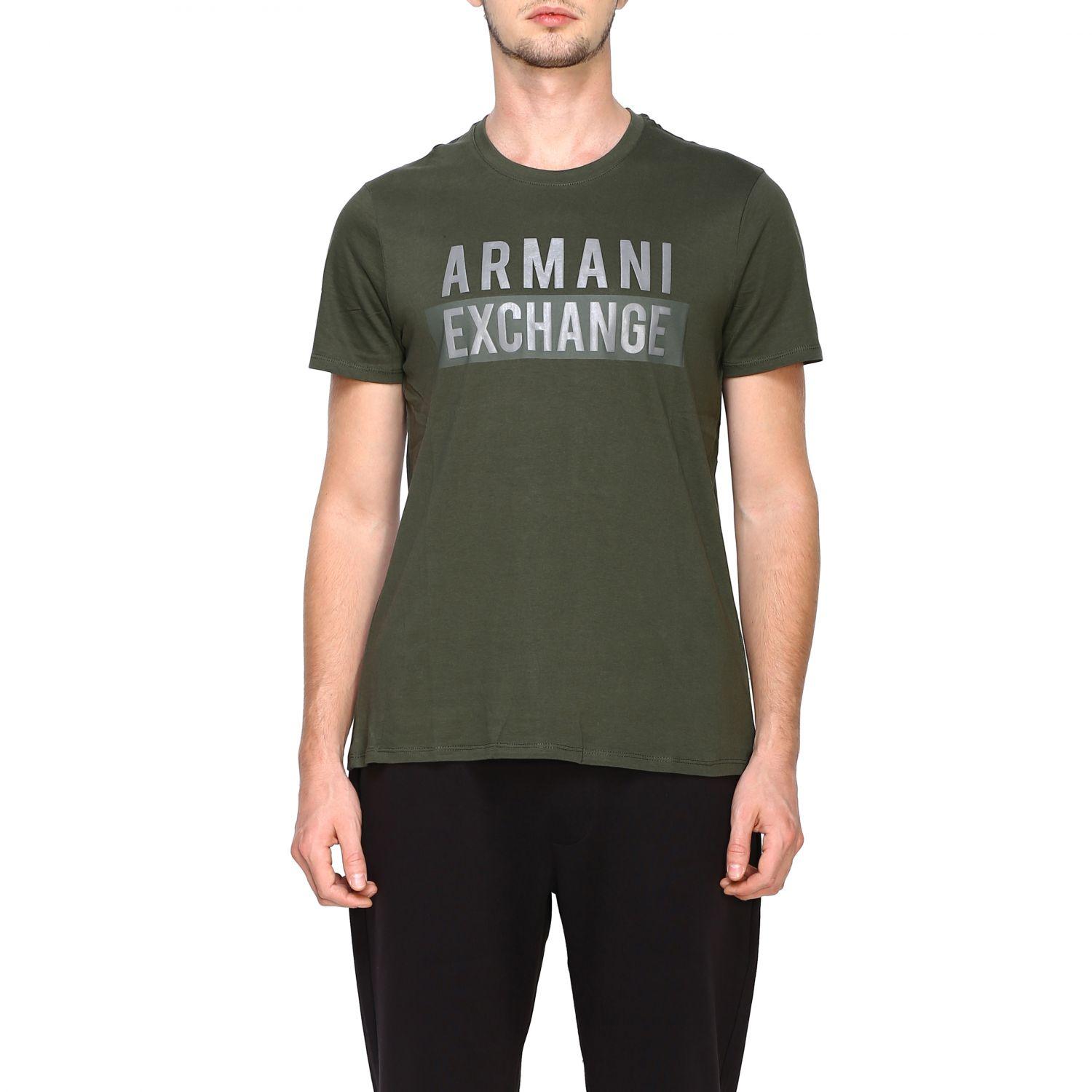 Armani Exchange Short-sleeved T-shirt With Maxi Logo in Military (Green ...