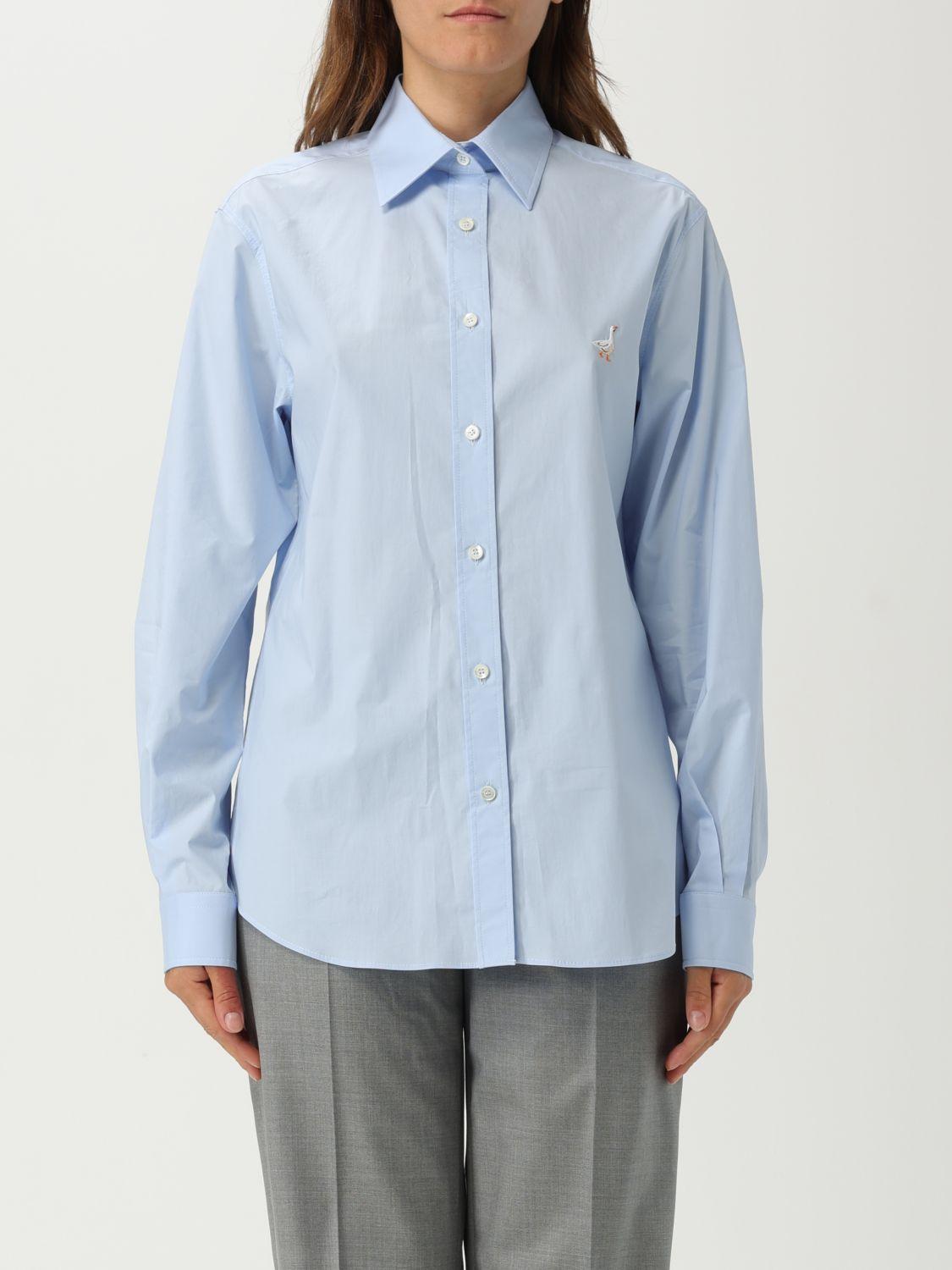 【関税込み】Moschino ブルー Couture シャツ Moschino Couture T Shirt With Print In Blue | ModeSens