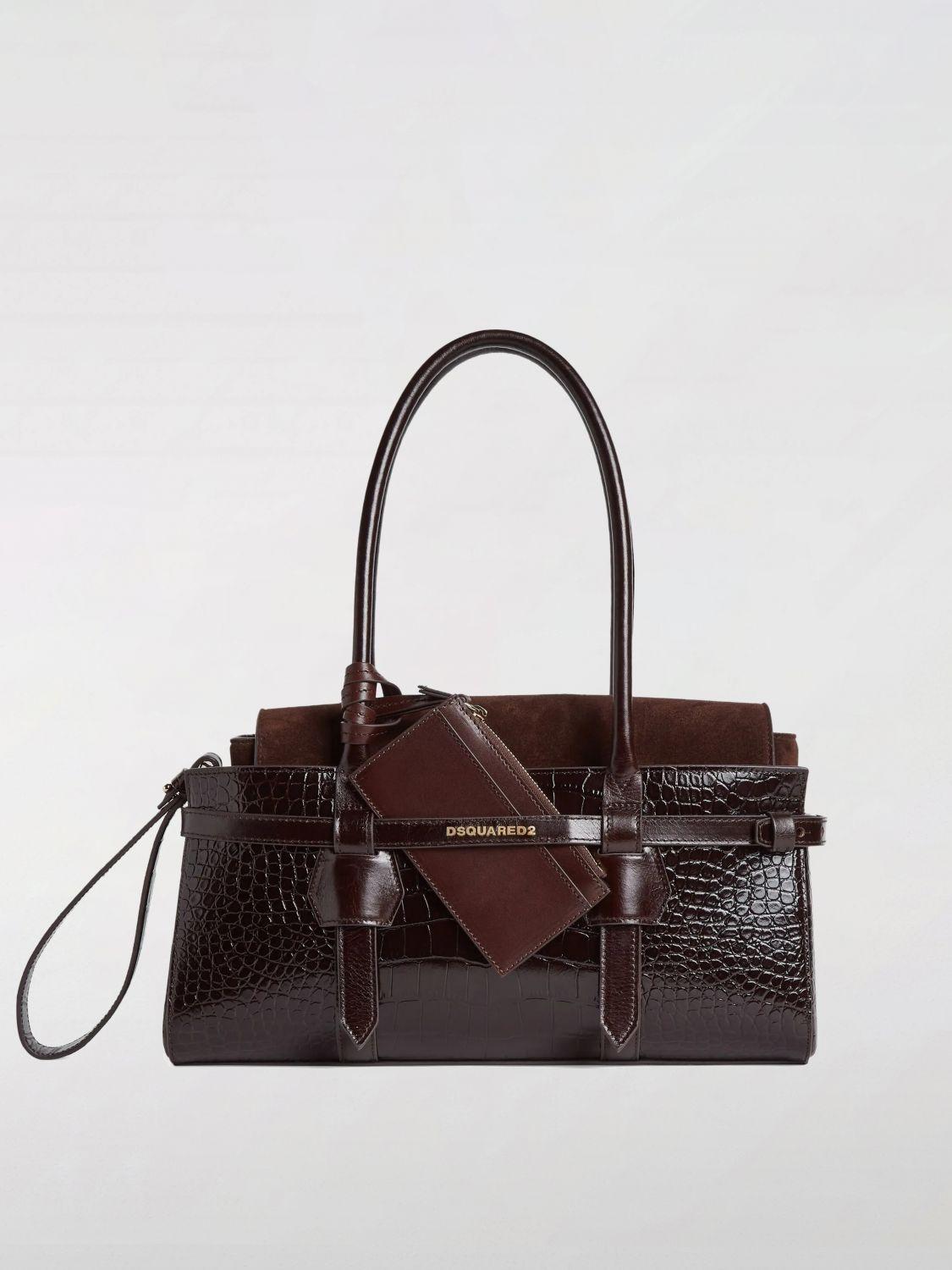 DSQUARED2 ★ ロゴ レザー ハンドバッグ / ブラウン DSquared² Bags for Women | Online Sale up to 61% off | Lyst