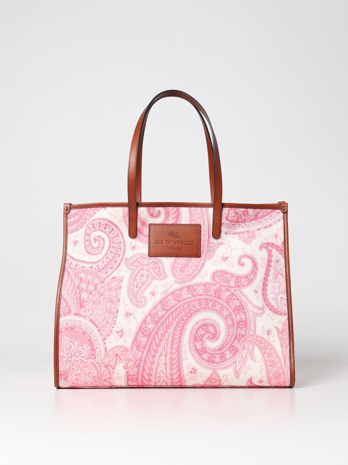Etro Liquid Paisley Beach Shopping Bag in Pink
