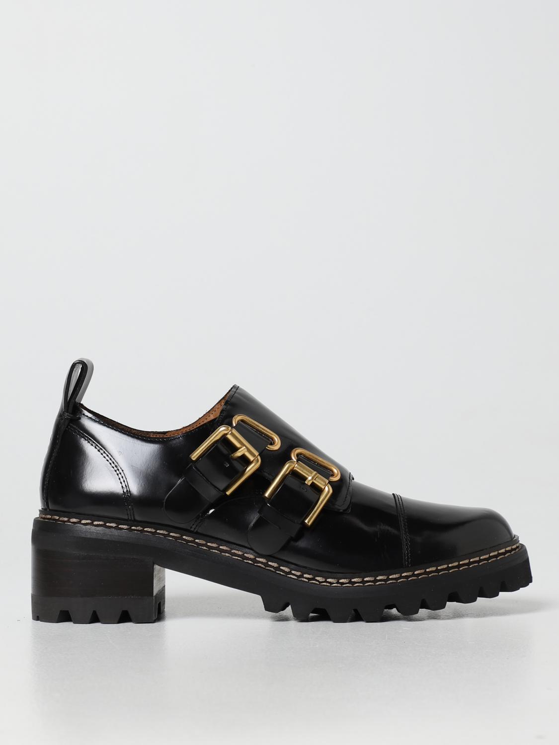 【関税込み】See by Chloe ブラック Hana ローファー Black Hana Loafers by See by Chloé on Sale