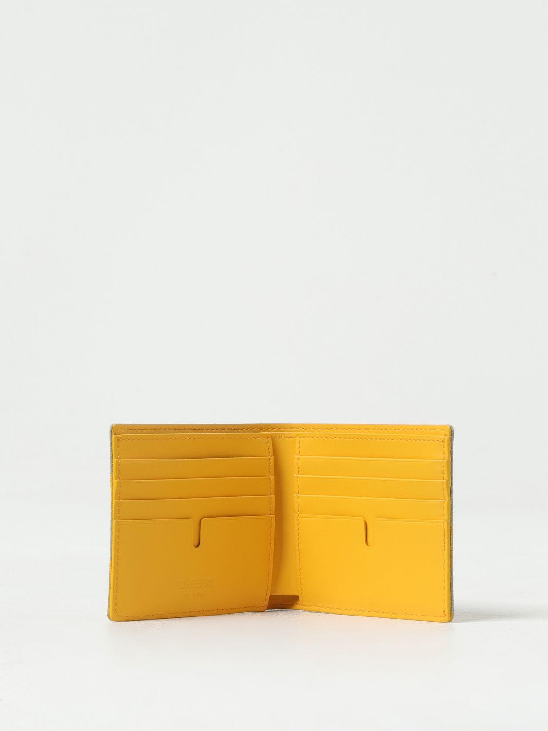 Burberry Checked Wallet in Yellow for Men Lyst