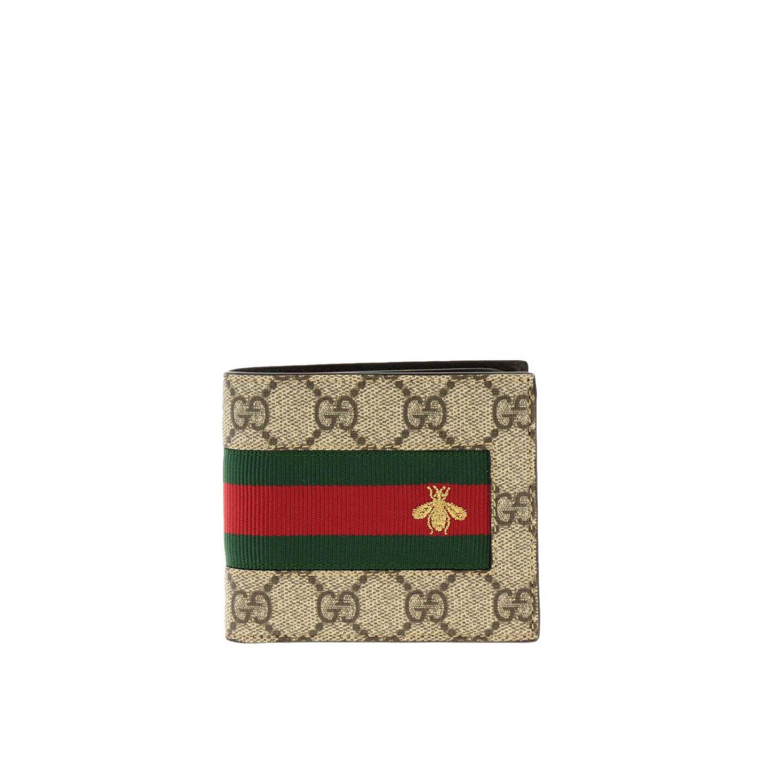 gg supreme bee canvas bifold wallet