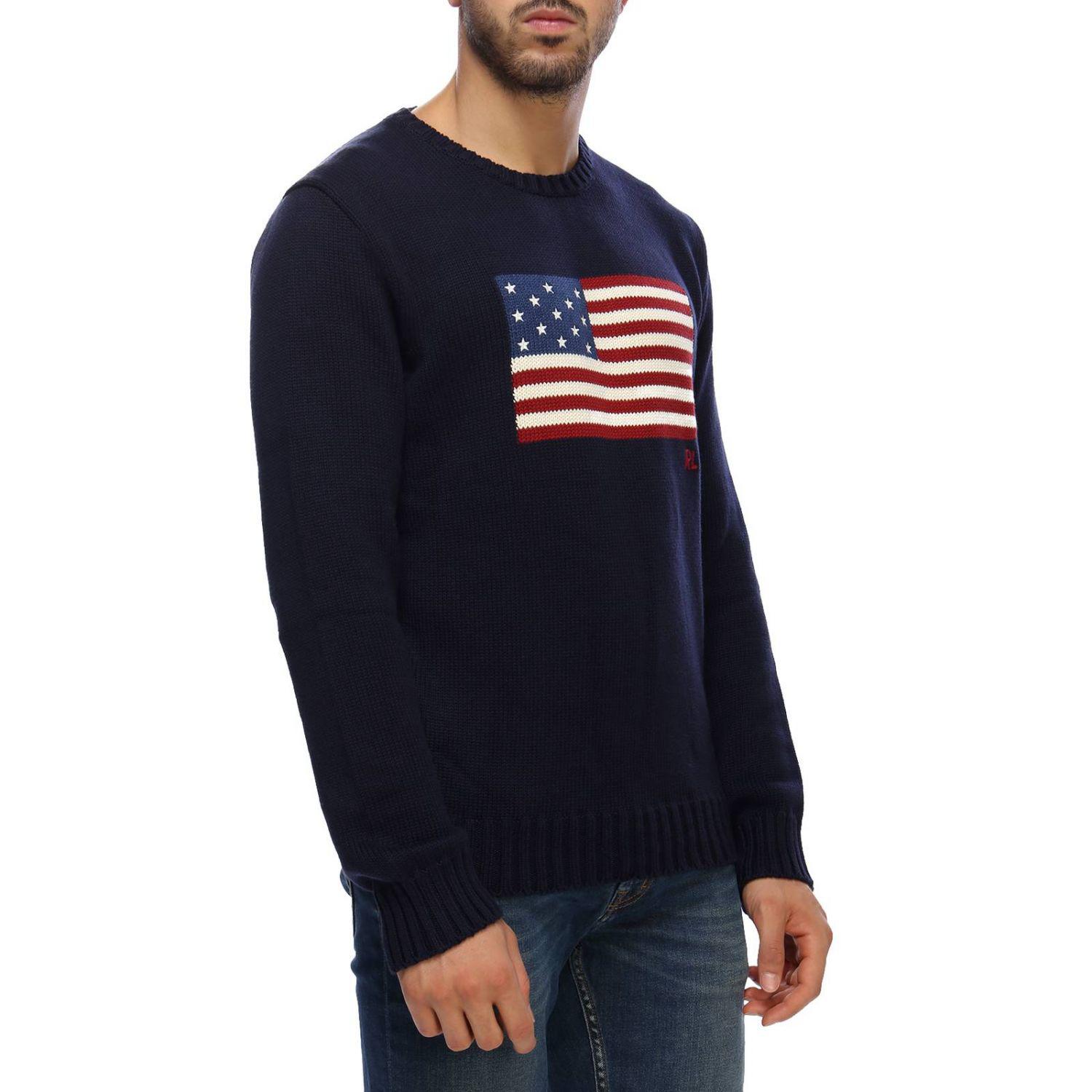 Polo Ralph Lauren Cotton Ralph Lauren The Iconic Flag Sweater in Beige  (Blue) for Men - Save 76% | Lyst UK
