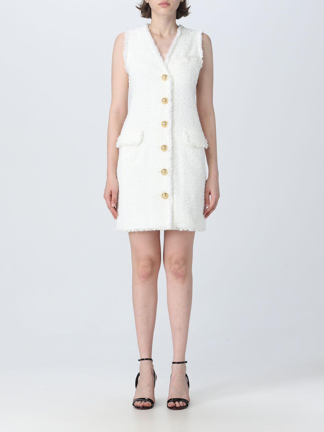 Balmain Dress in White | Lyst