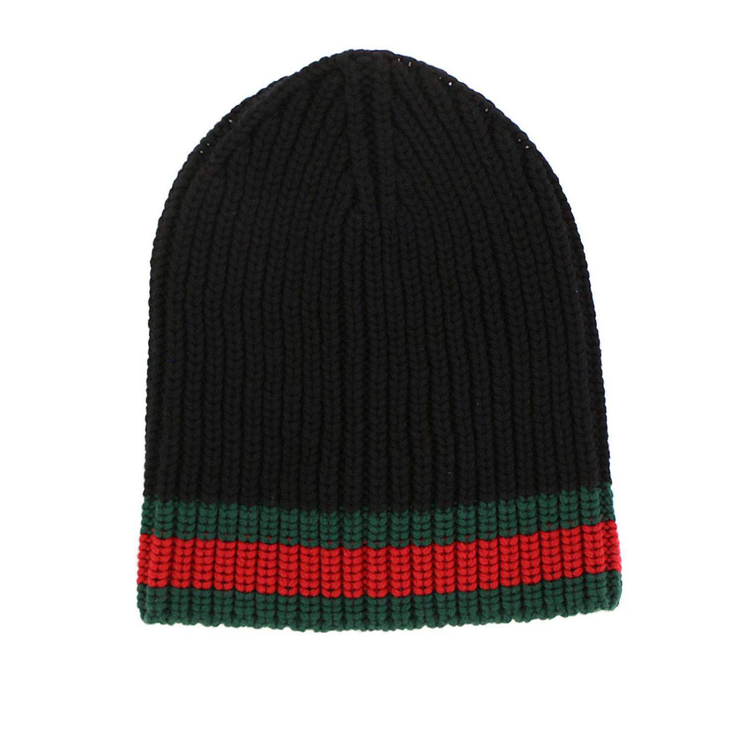 Striped Knitted Wool Beanie in Black - Save 38% - Lyst