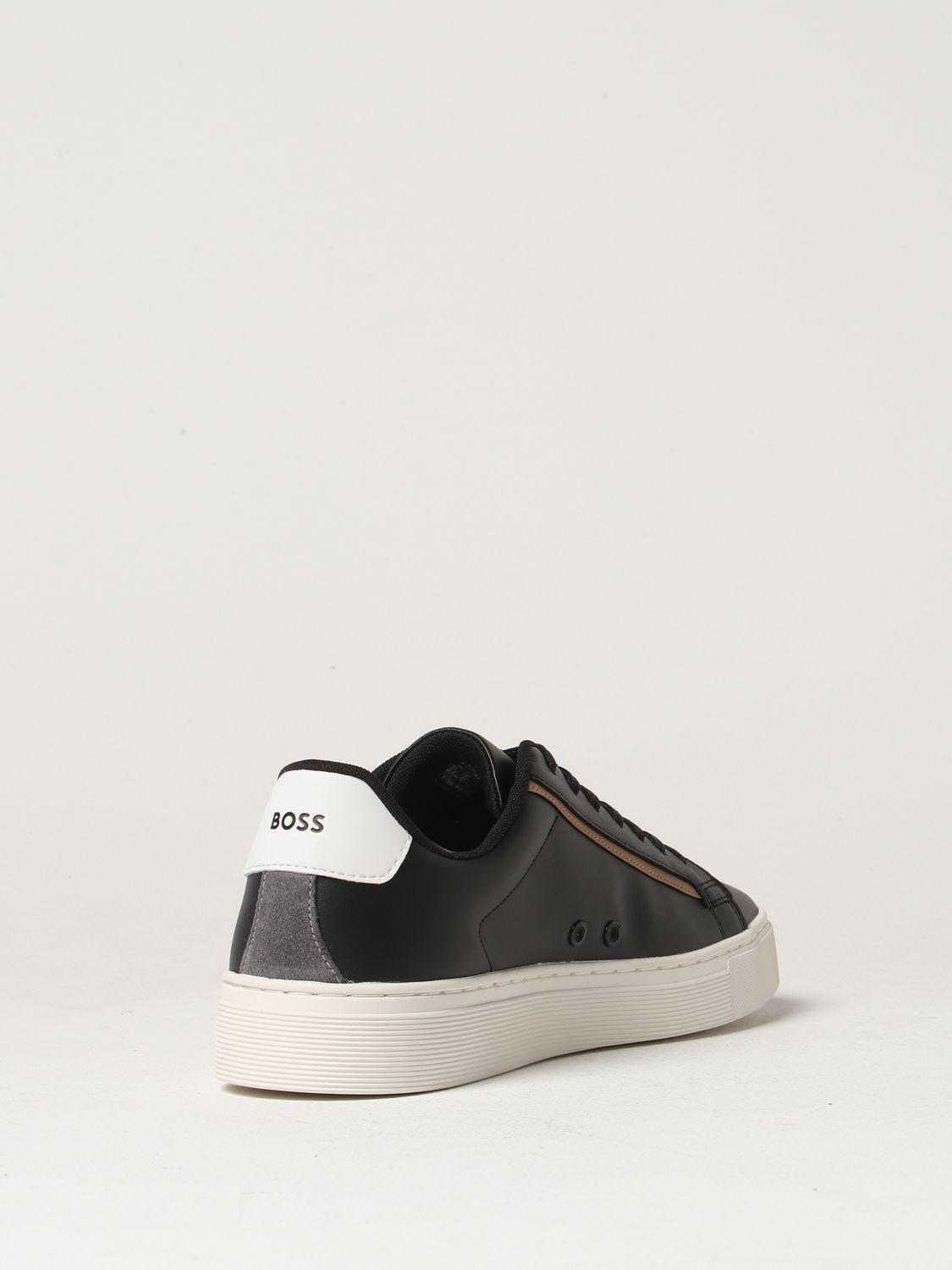 Mens black boss trainers sale