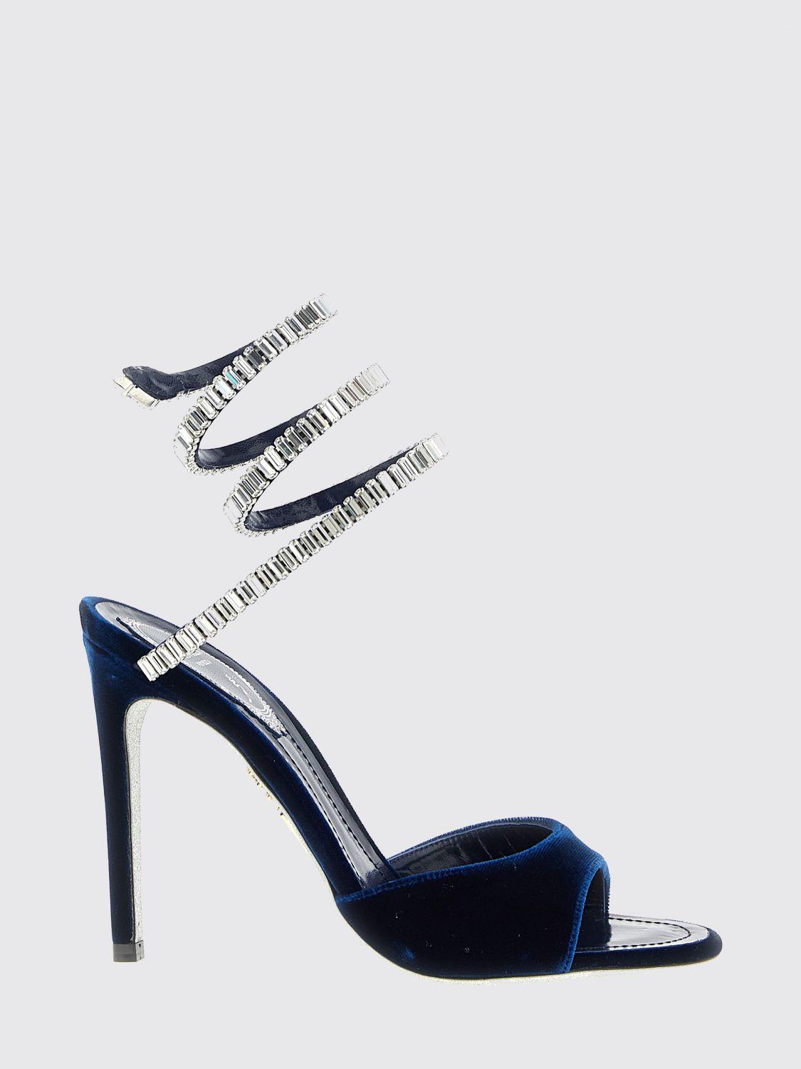 Rene Caovilla Flat Sandal in Blue Lyst Canada