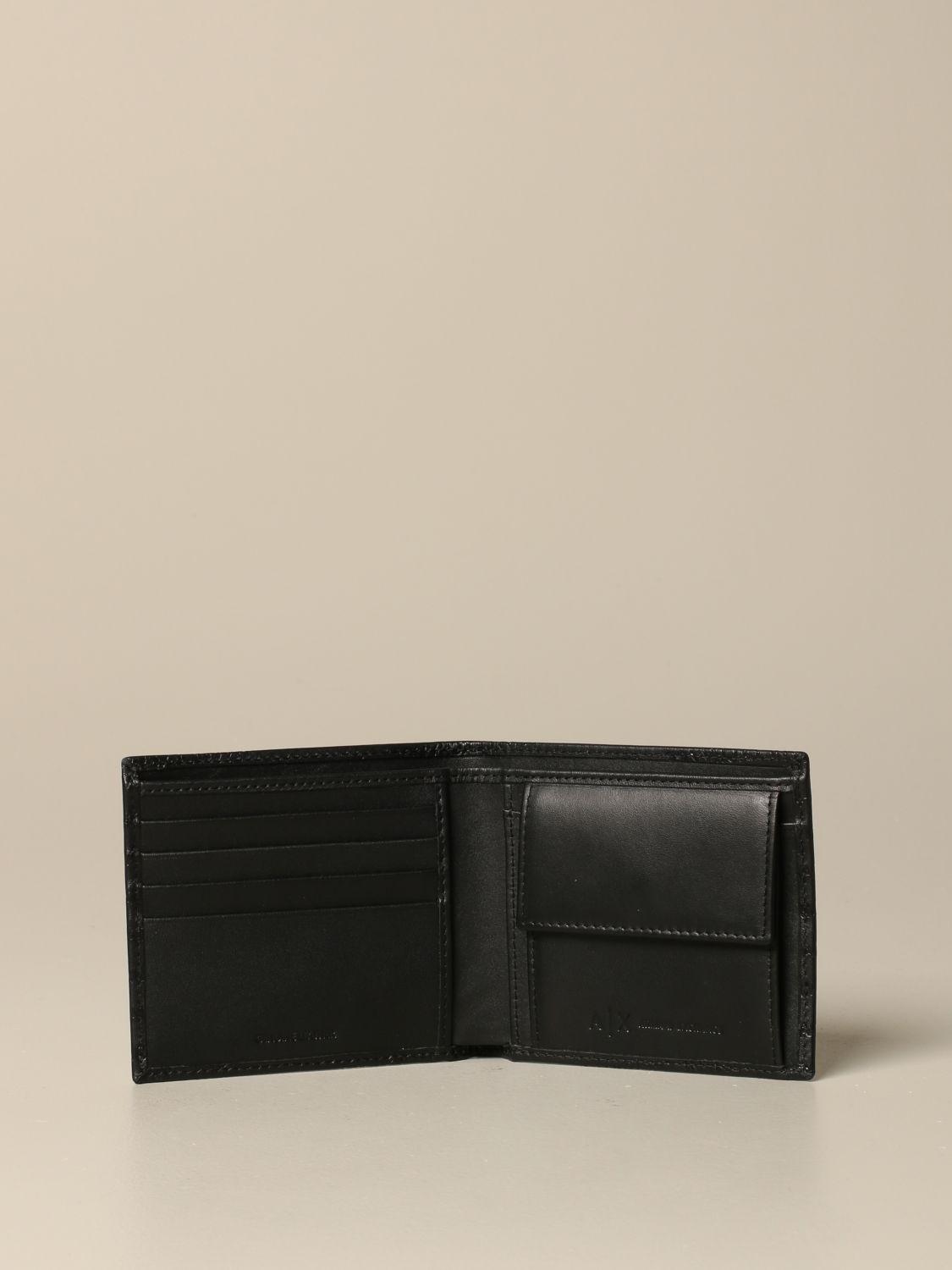 Armani Exchange Leather Wallet in Black for Men - Lyst