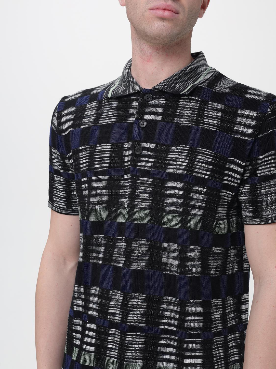 Missoni Checked Cotton Polo Shirt in Blue for Men | Lyst