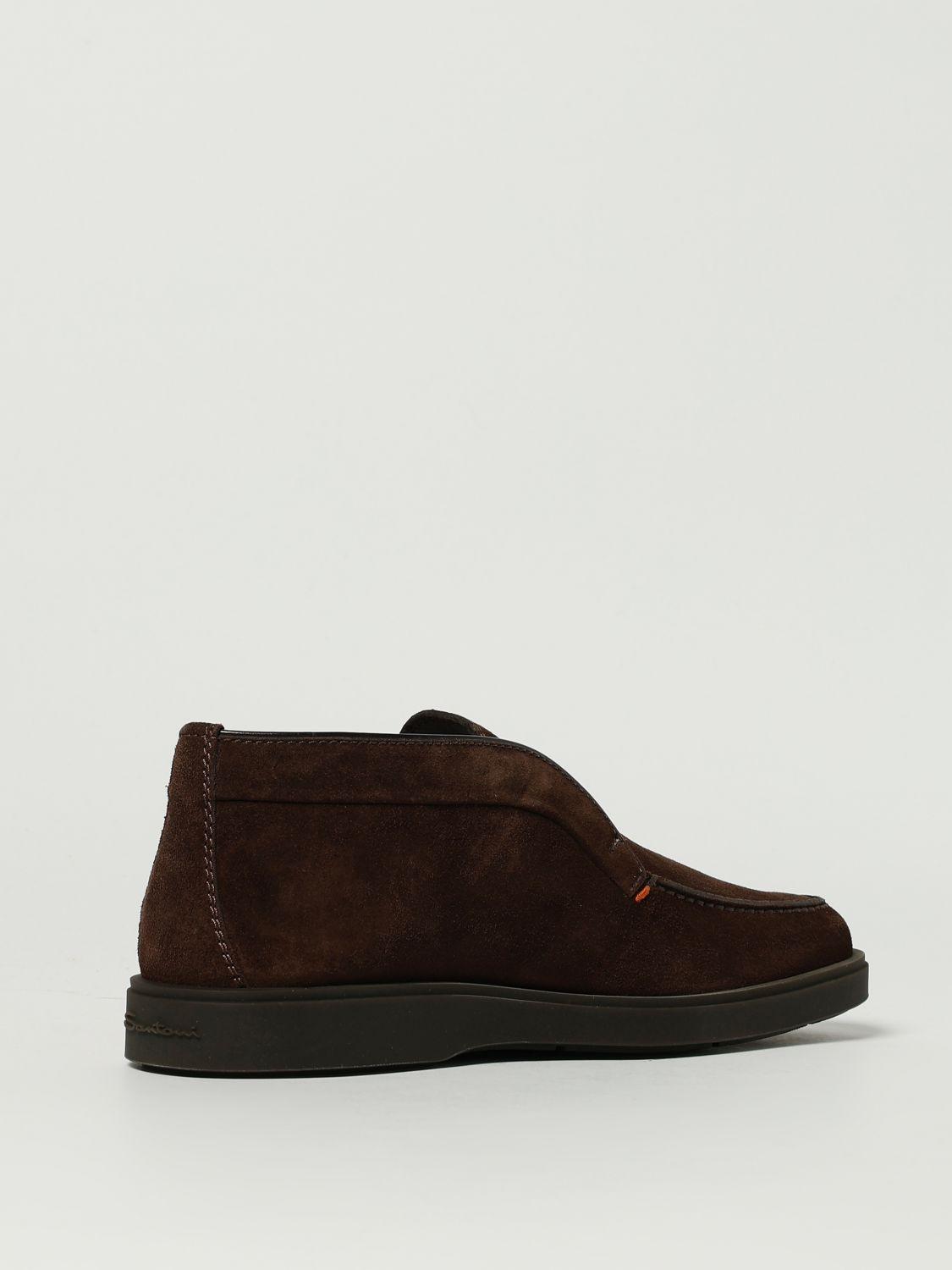 ショートブーツ・ブーティ Santoni Slip-On Desert Boots In Suede And Shearling Women's black suede desert boot with fur | Santoni Shoes