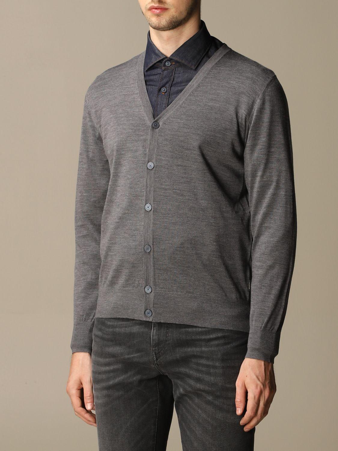 Z Zegna Cardigan in Charcoal (Gray) for Men - Lyst
