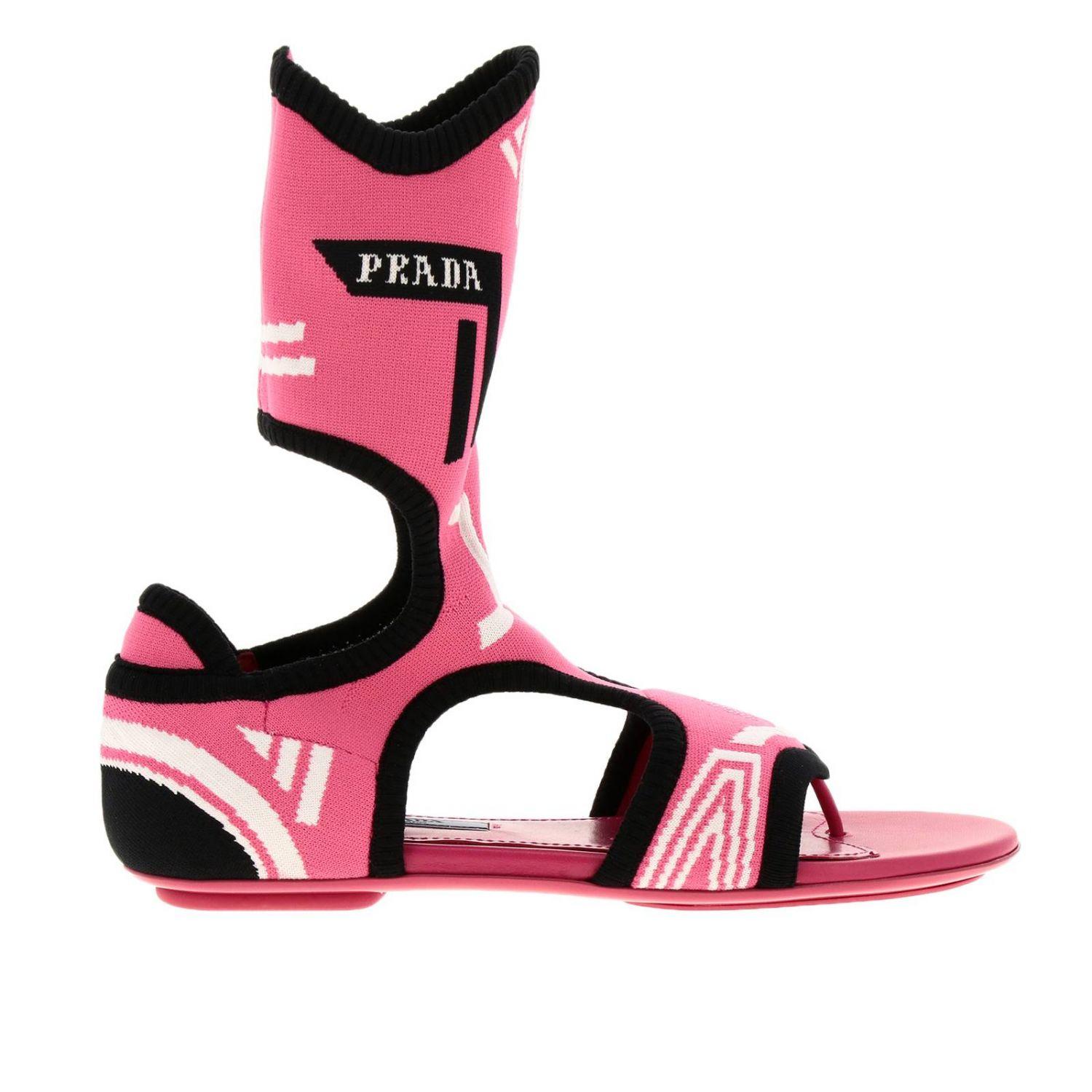 prada pink platform sandals