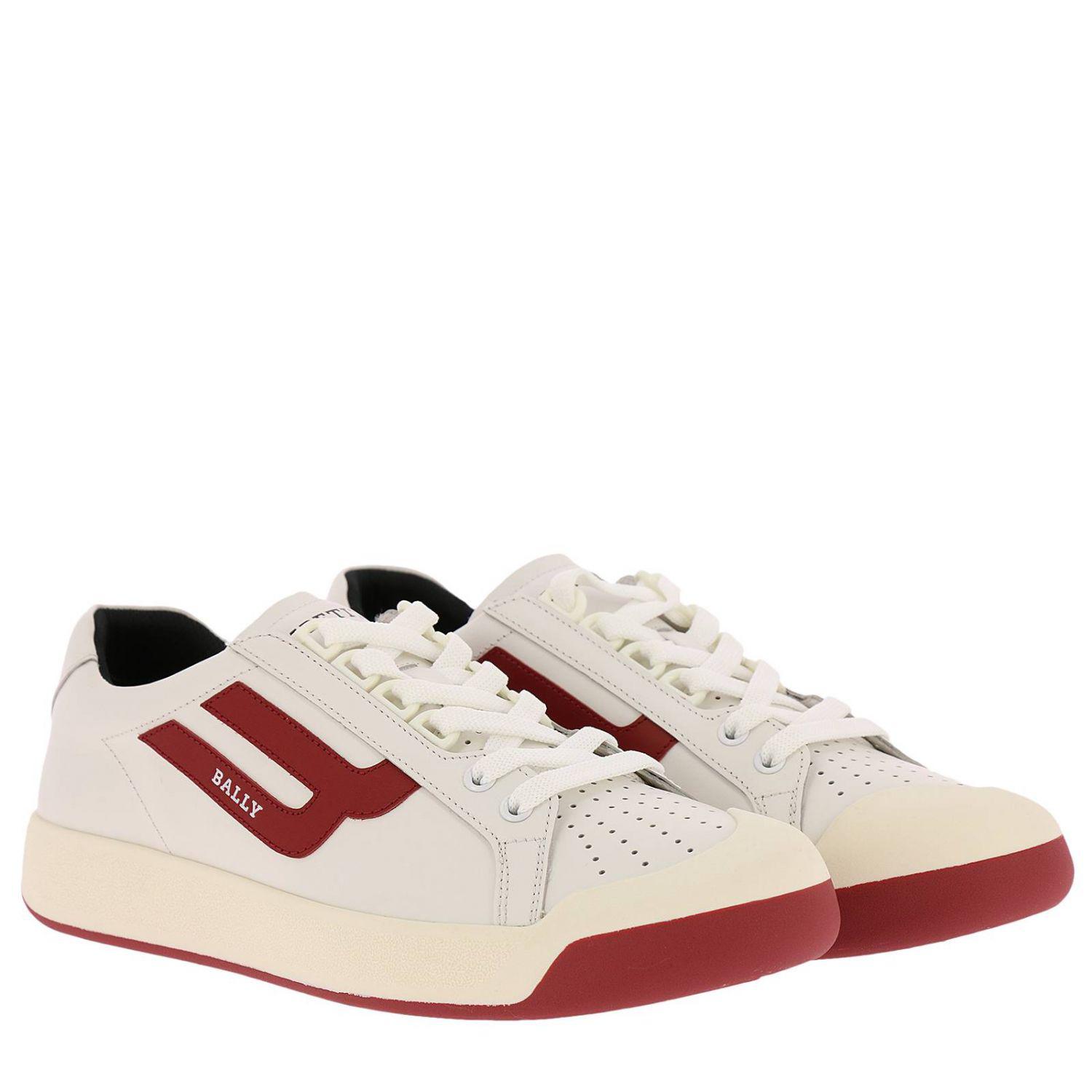 Bally Leather Men's New Competition Retro Low-top Sneakers, Red/white ...
