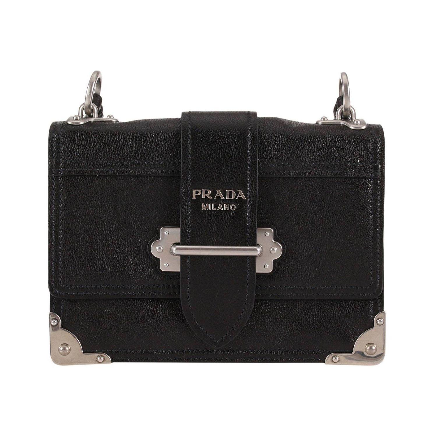 Prada Leather Mini Bag Shoulder Bag Women in Black - Lyst