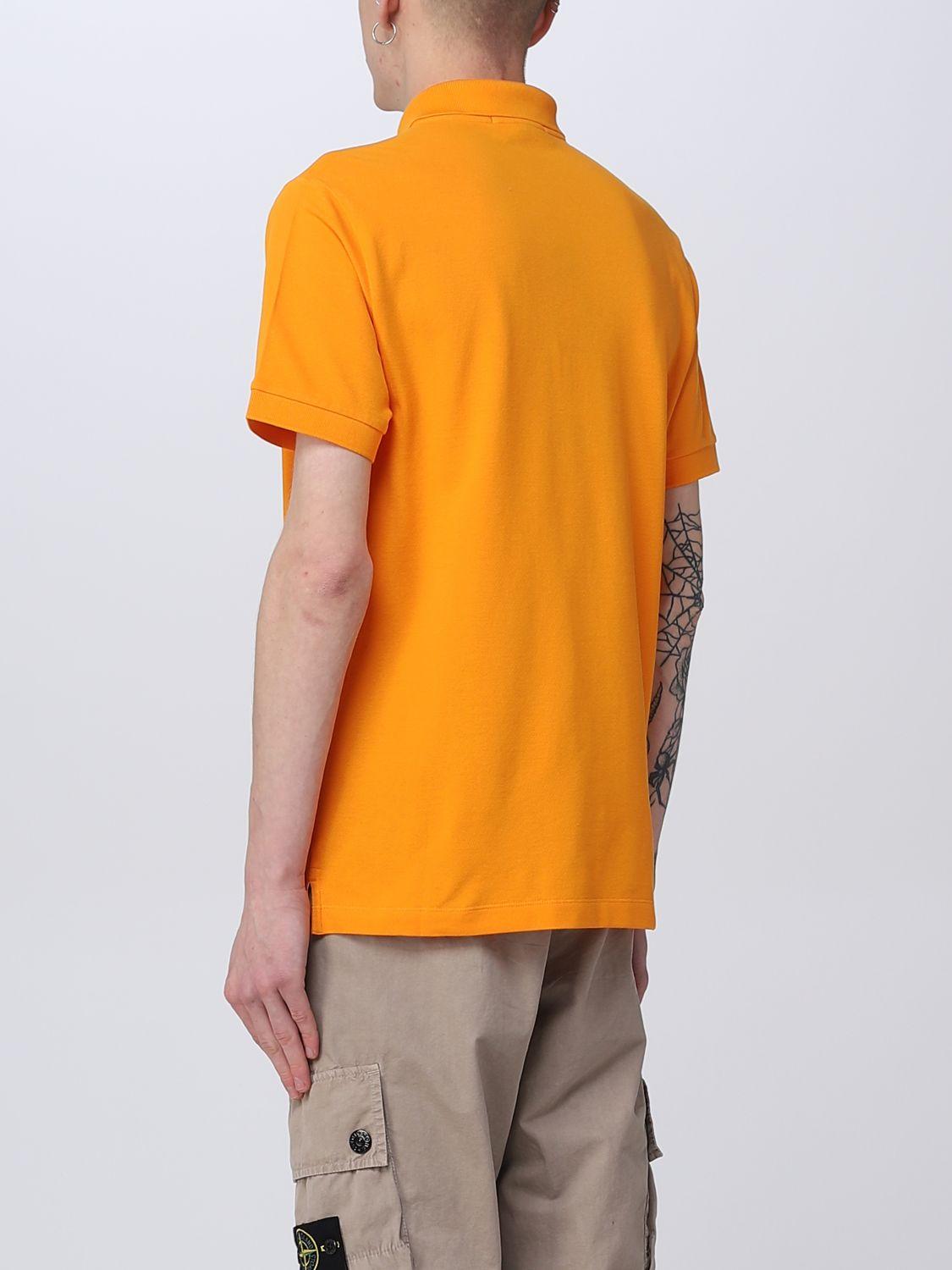 Stone Island Polo Shirt in Orange for Men | Lyst