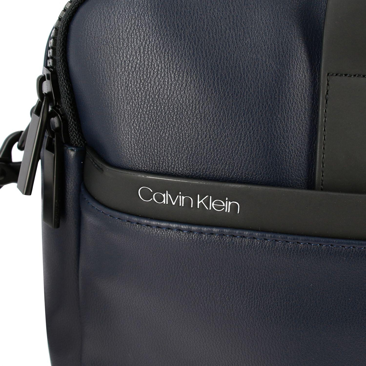 Calvin Klein Work Bag In Synthetic Leather With Logo in Blue for Men Lyst