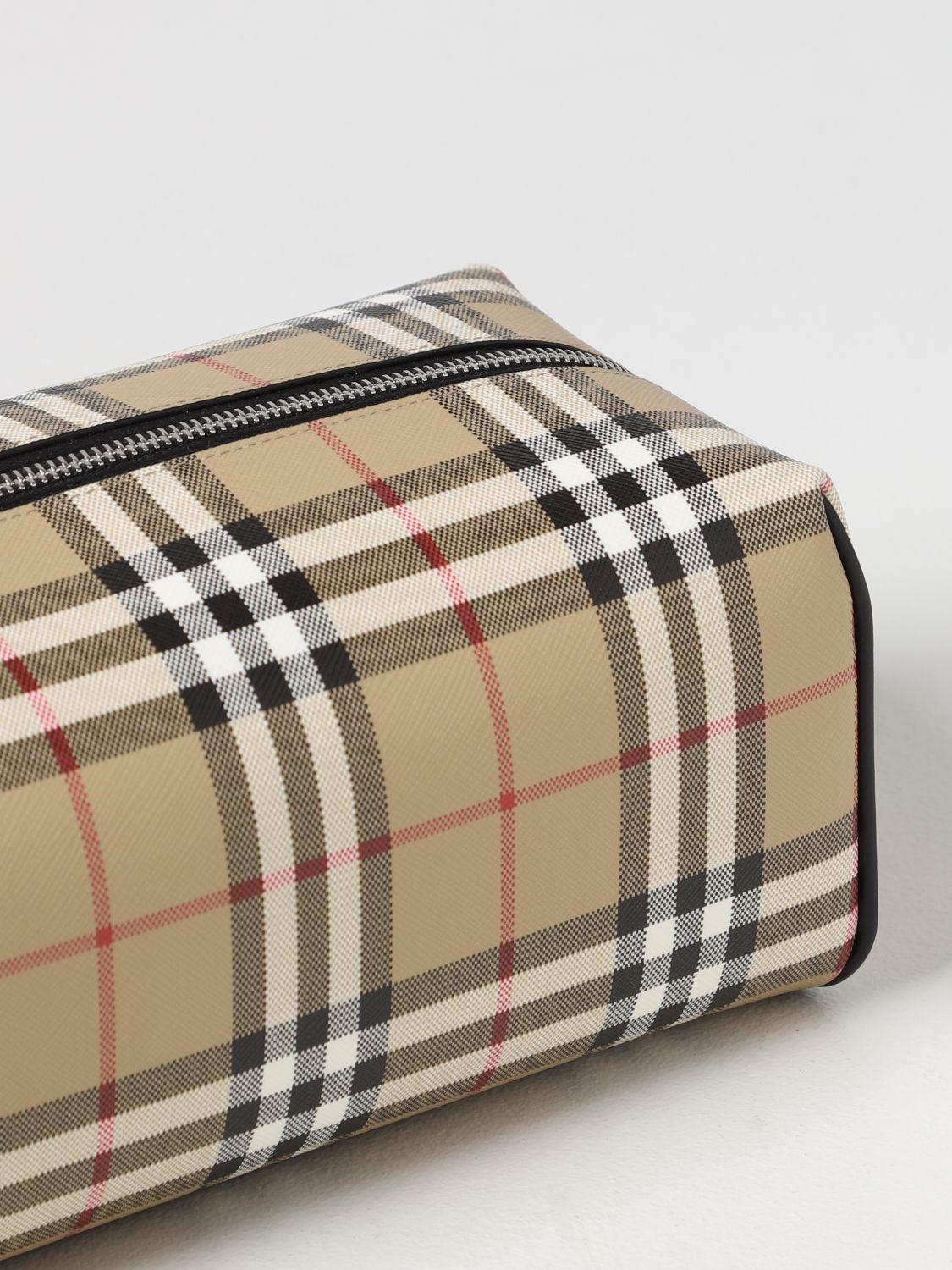 Burberry Beauty Case With Check Pattern in Natural for Men | Lyst