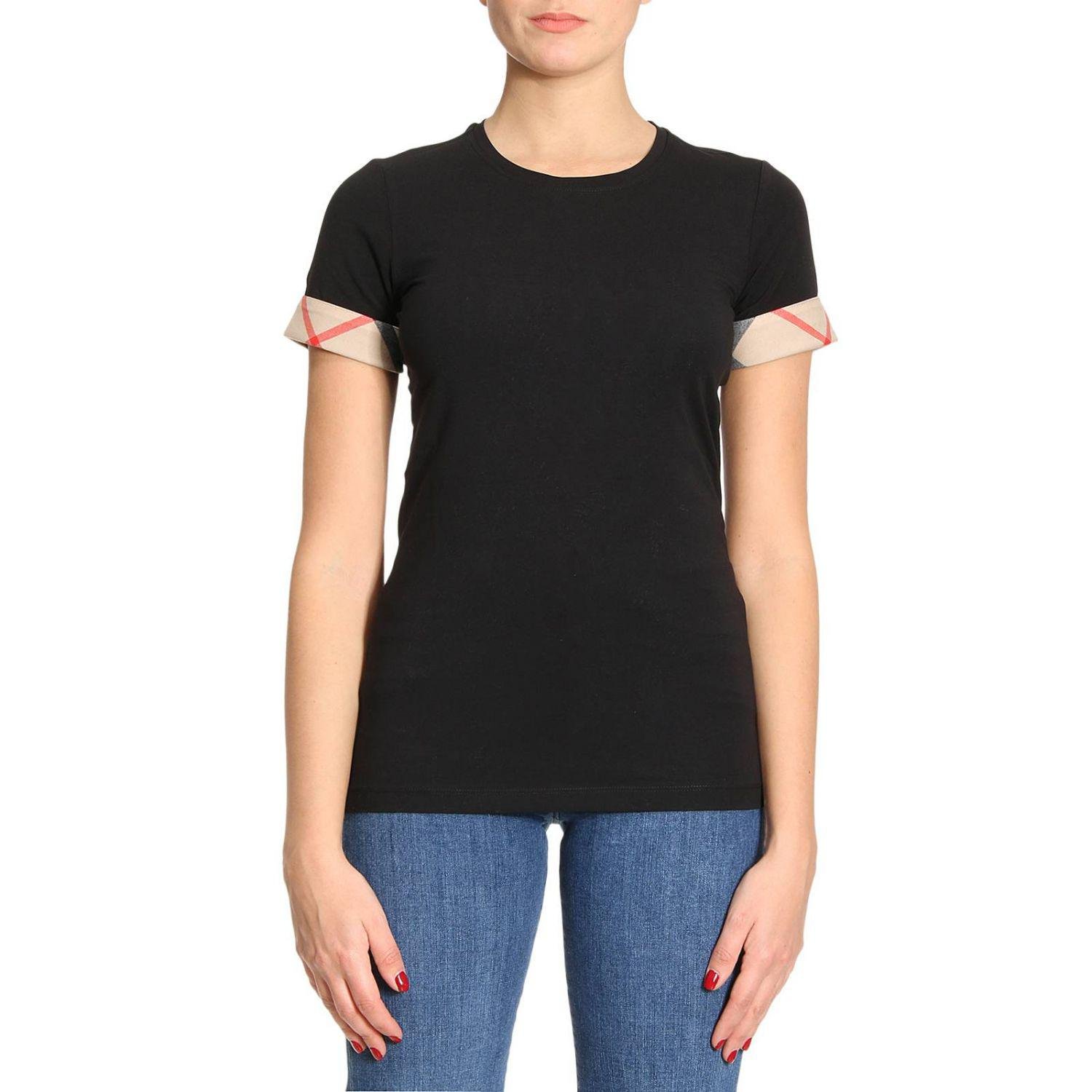 Burberry T-shirt Women in Black | Lyst