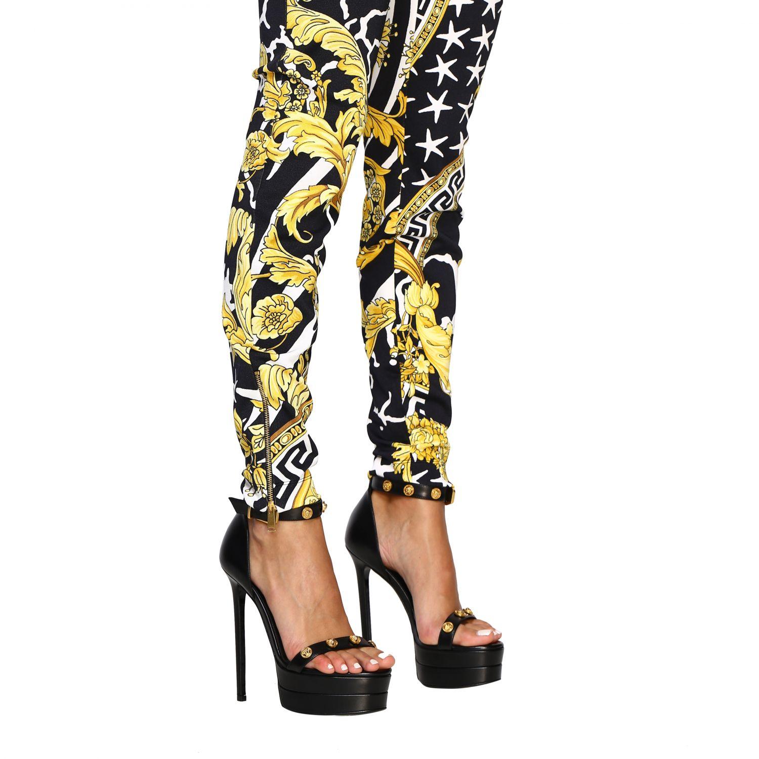 Versace Synthetic Women's Pants in Gold (Metallic) Lyst